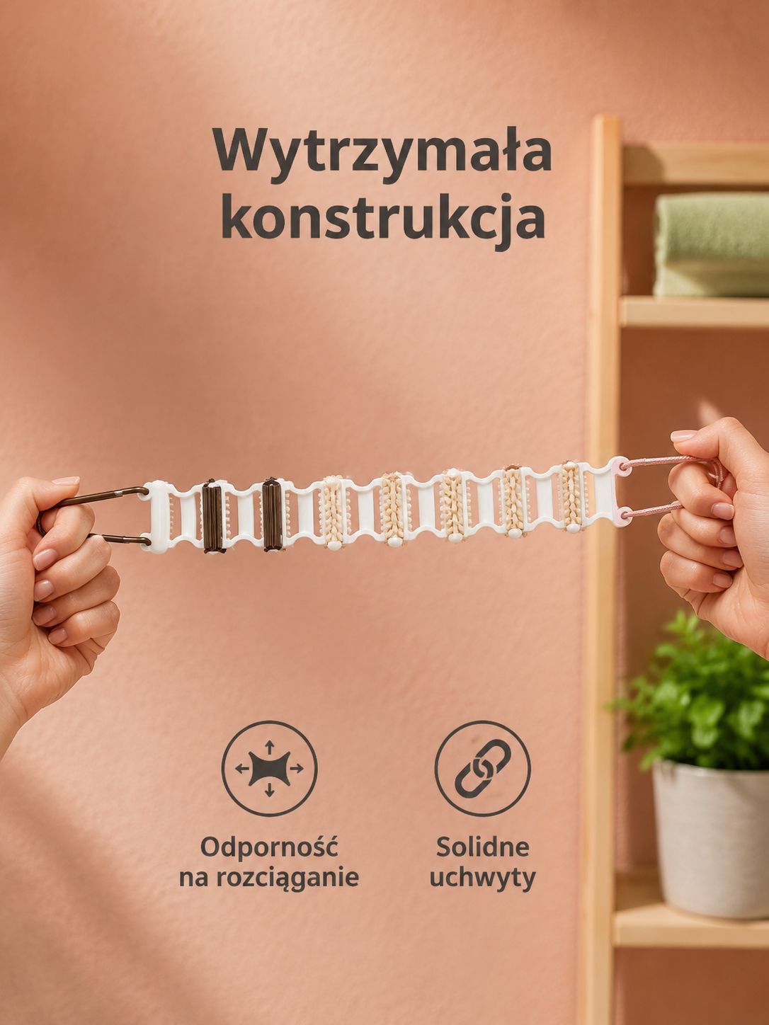 Detal rolki do mycia pleców z miękkimi wypustkami