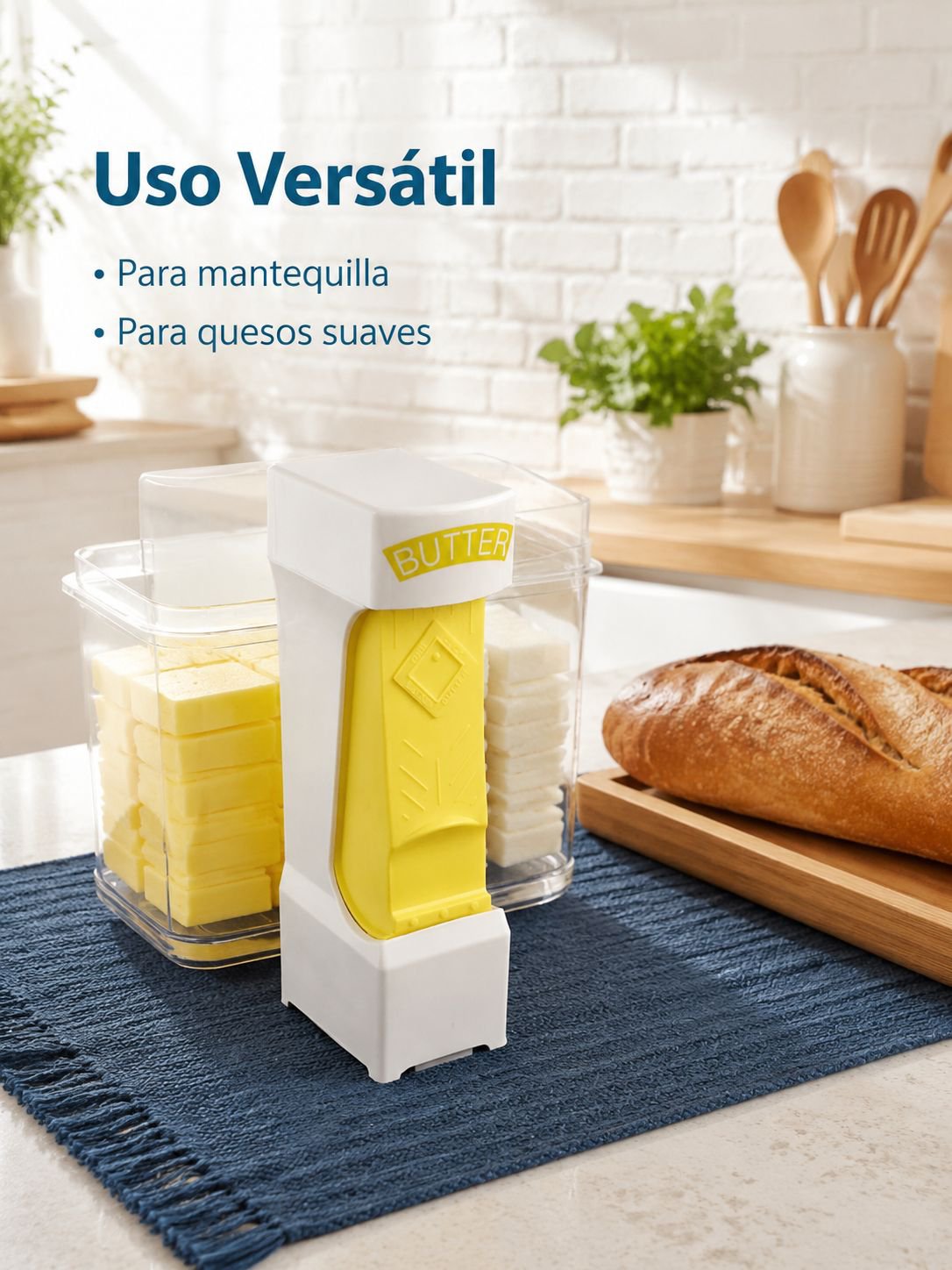 Cortador de mantequilla y queso, dispensador y divisor de queso