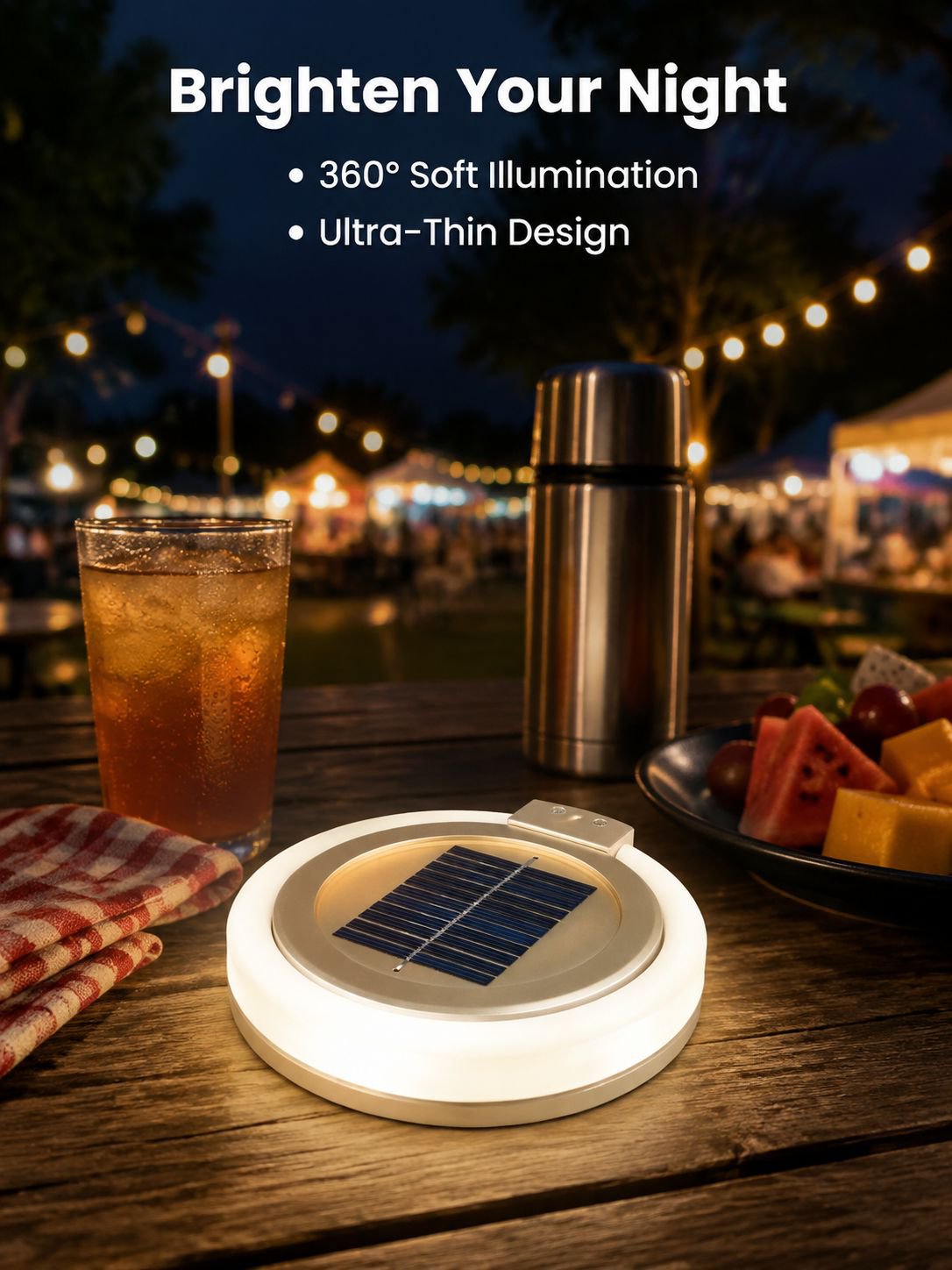 New Special Forces Solar Rechargeable Outdoor Camping Light for Tents, Night Markets, Emergency Ligh