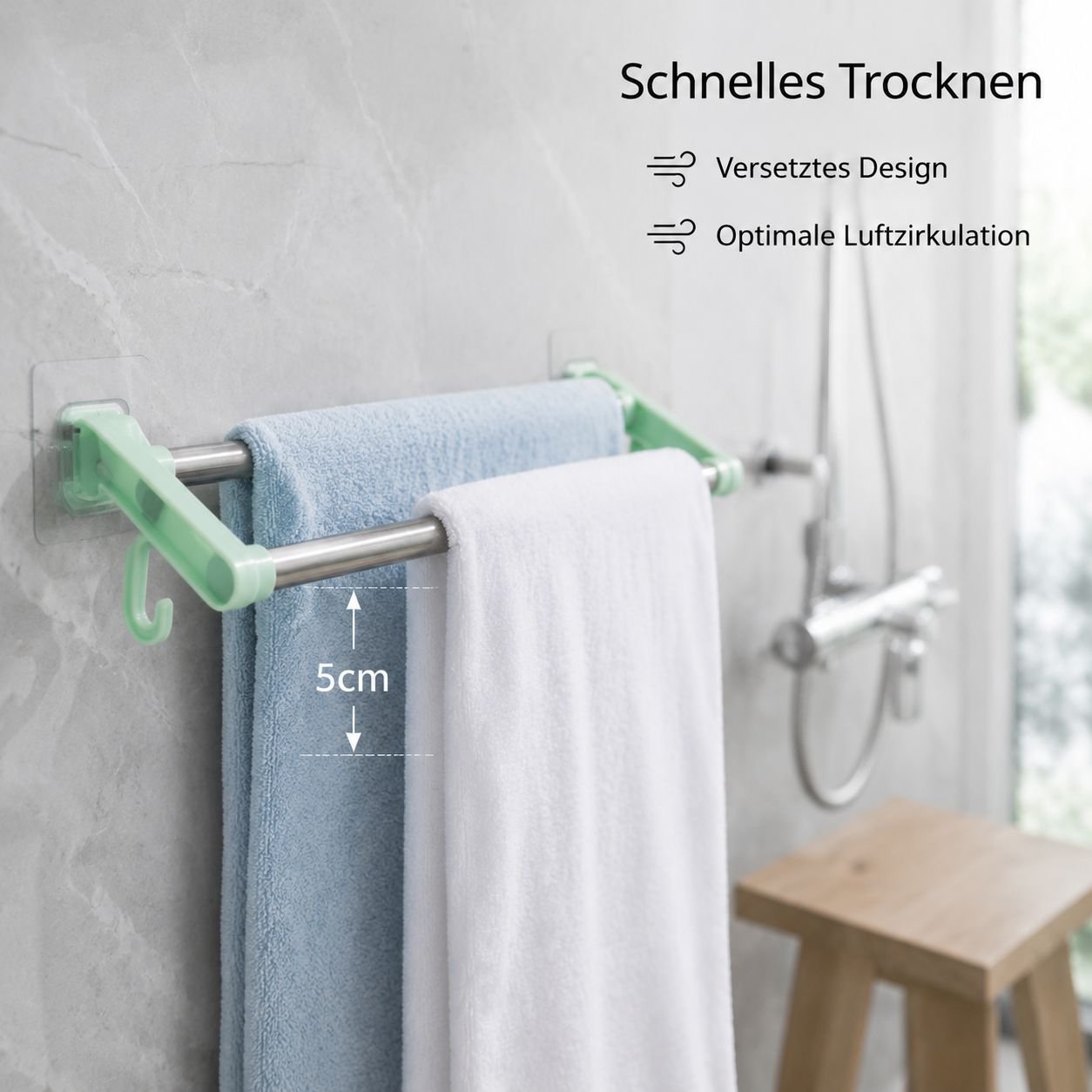 Doppelter Wandhandtuchhalter fürs Badezimmer