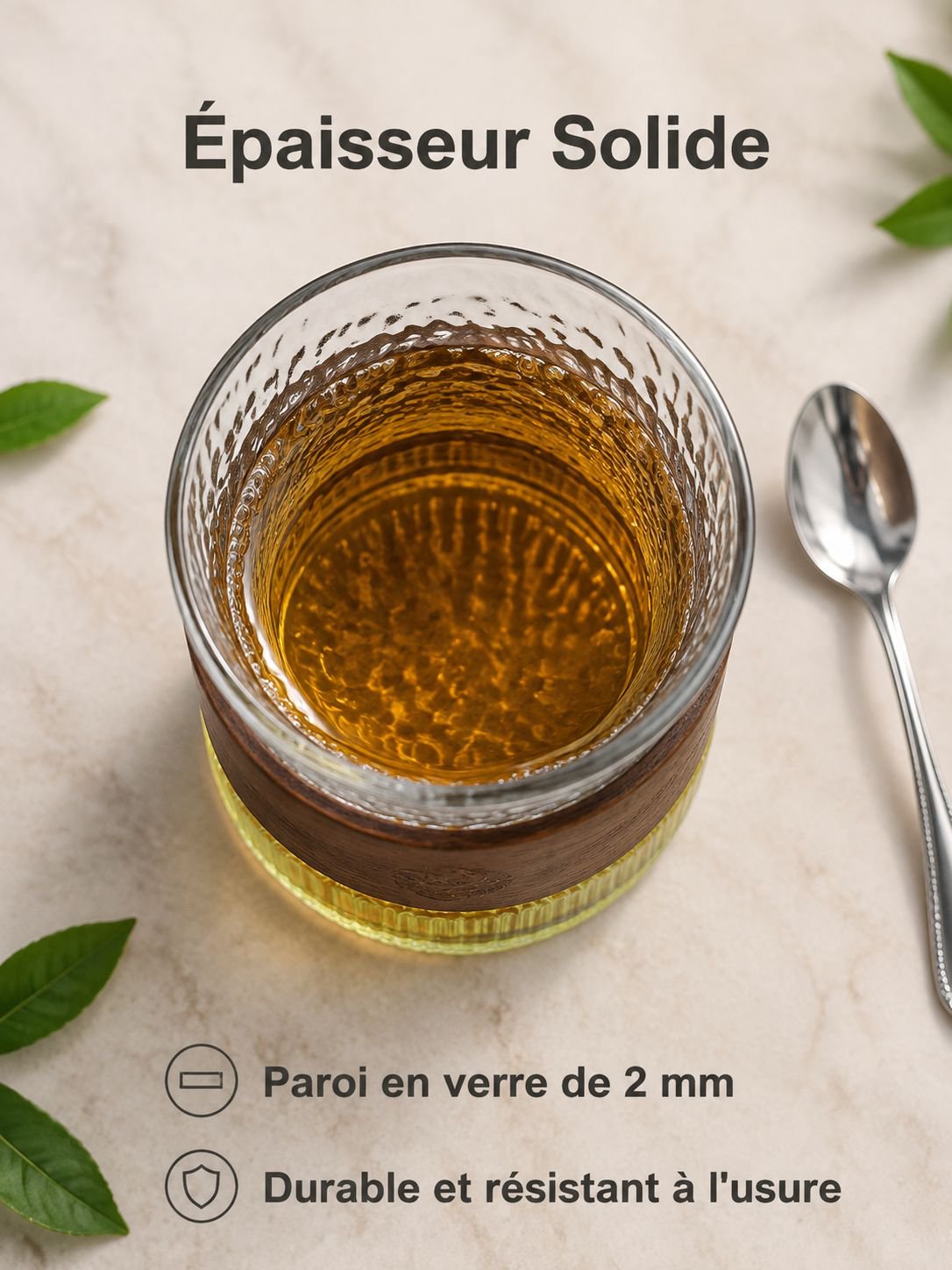 Design moderne de tasse à thé en verre transparent