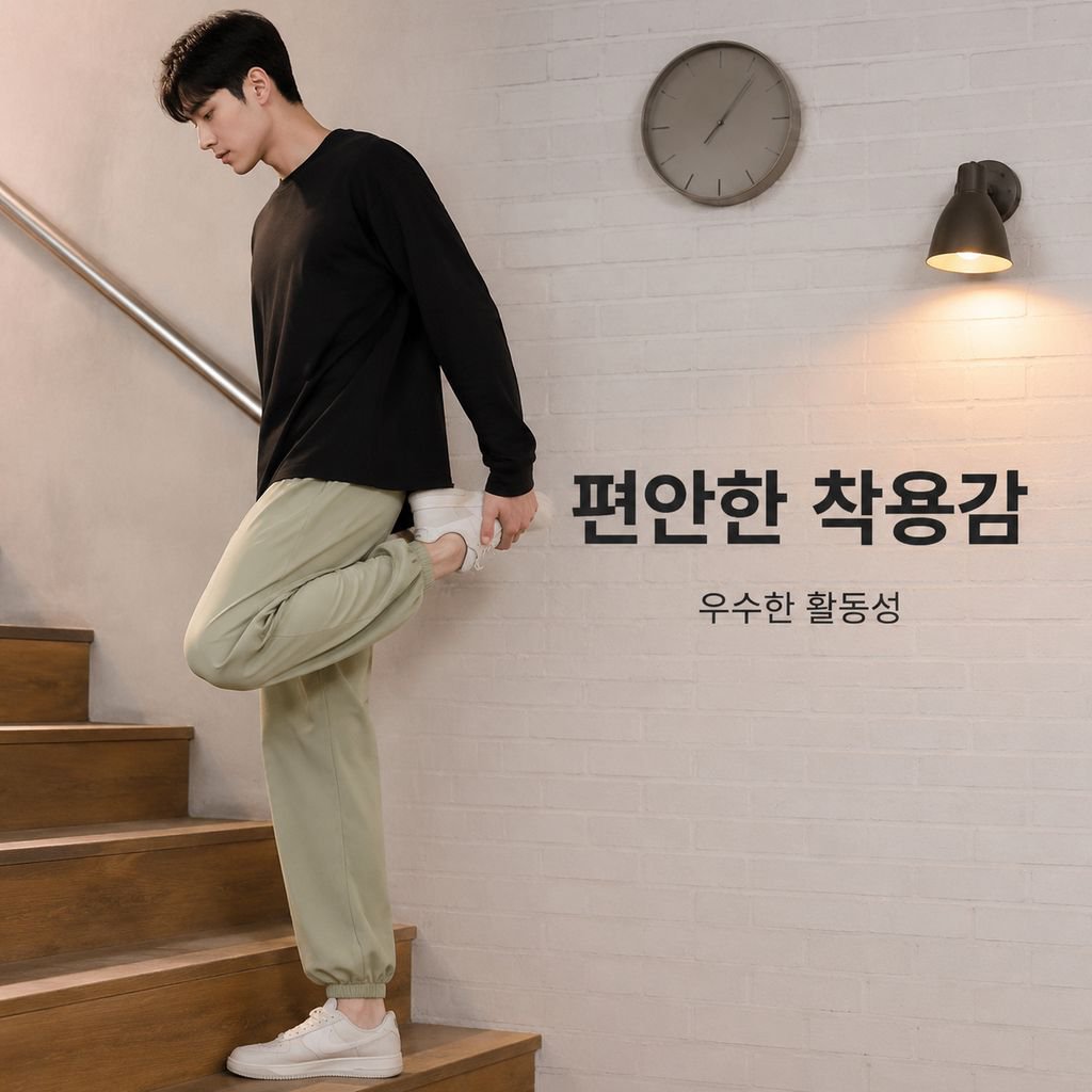 남성용 루즈핏 솔리드 컬러 와이드 레그 캐주얼 팬츠