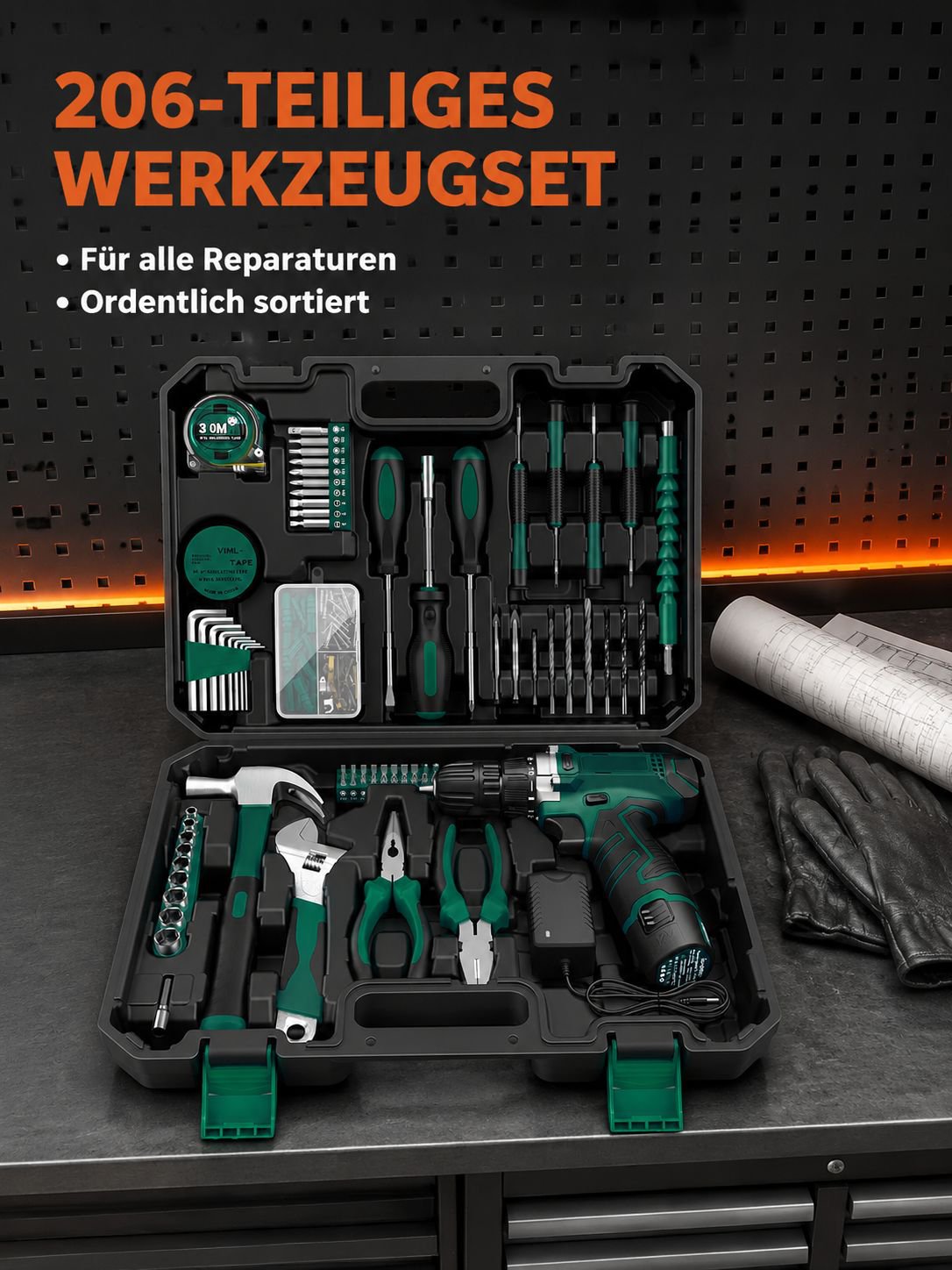 Edelstahl Elektrowerkzeug-Kombinationsset