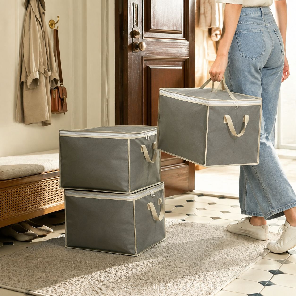Housse de rangement pour couette et oreillers