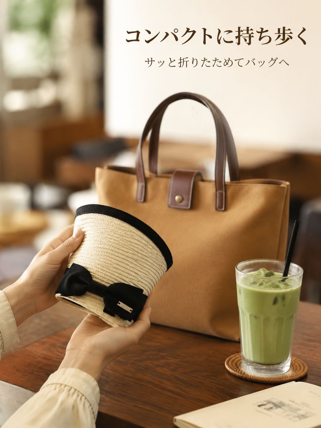 つばの広い日よけ帽