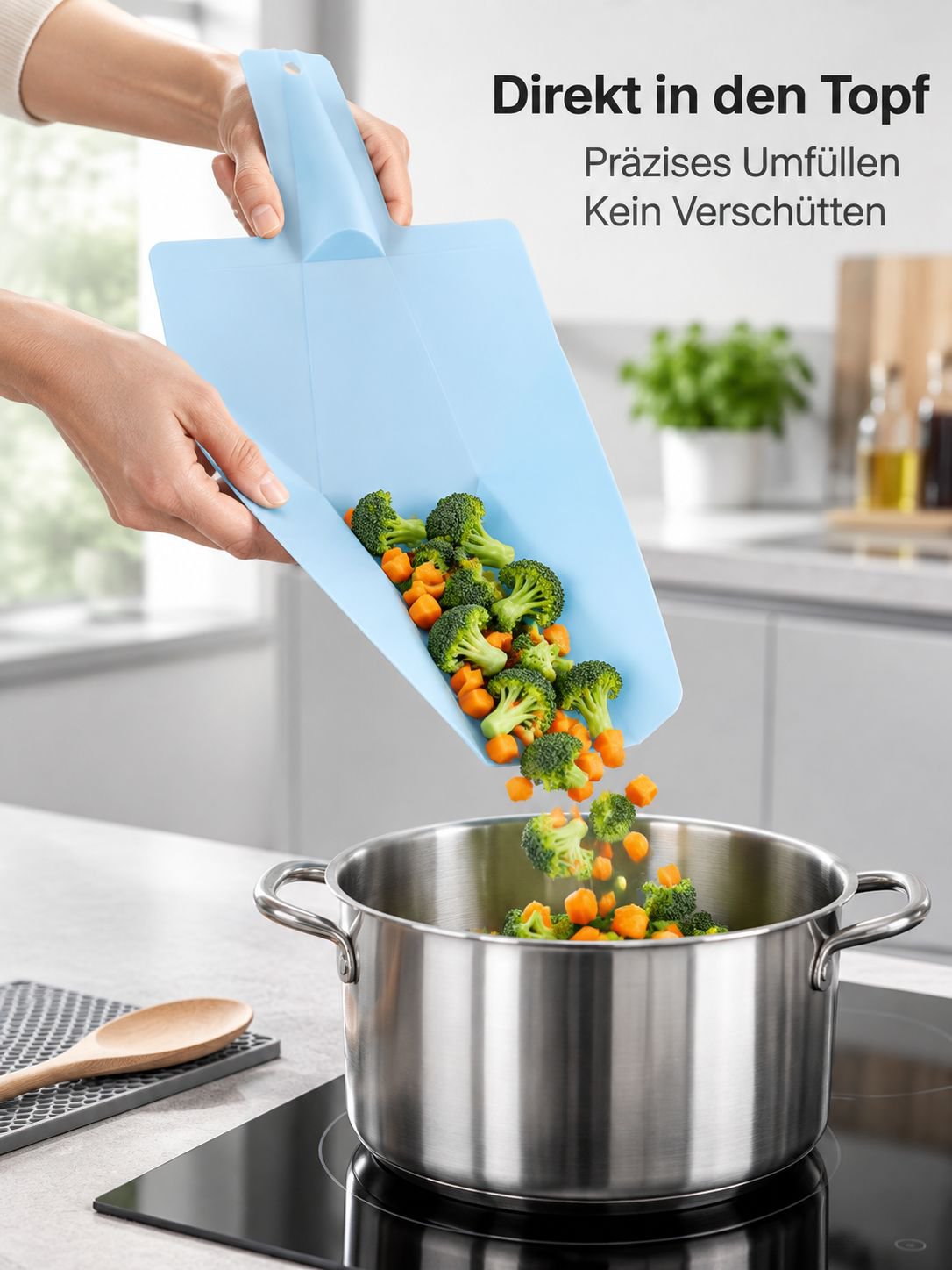 Multifunktionales, faltbares Kunststoff-Schneidebrett mit Abtropfrille für die Küche
