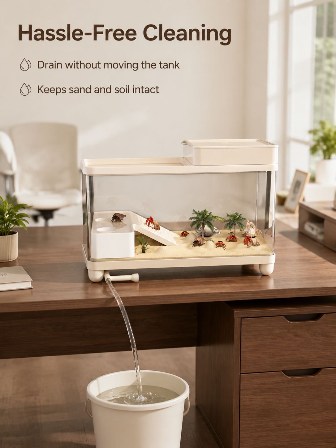 Stylish and comfortable hermit crab enclosure