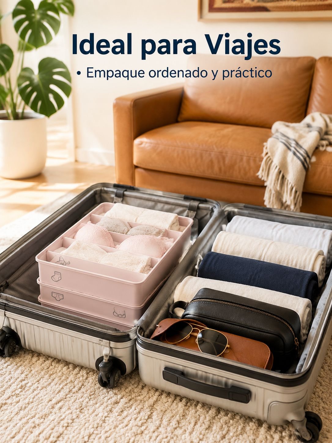 Caja organizadora con divisiones para ropa interio