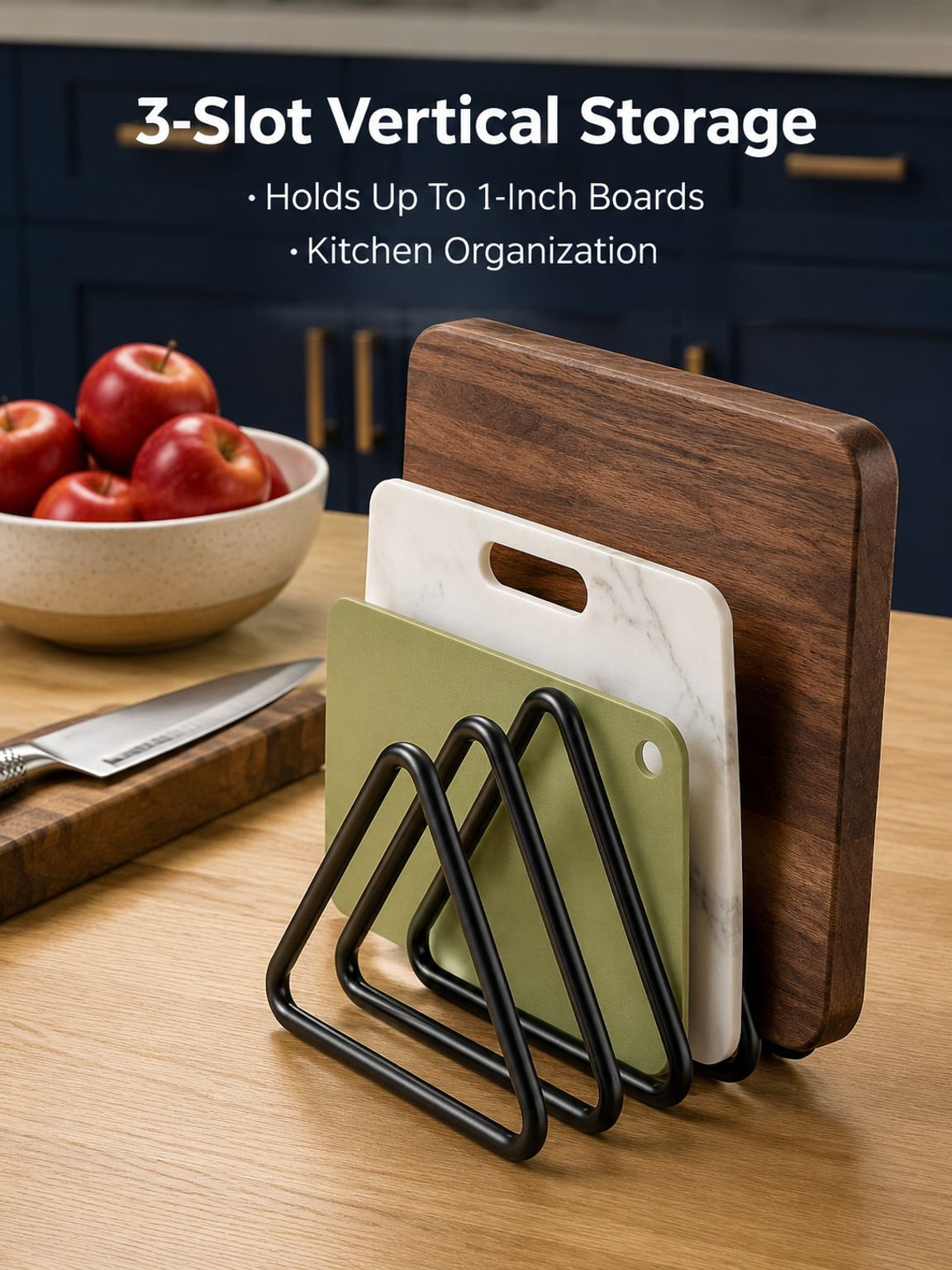 Metal Vertical Cutting Board Holder for Kitchen, Iron Cutting Board Stand