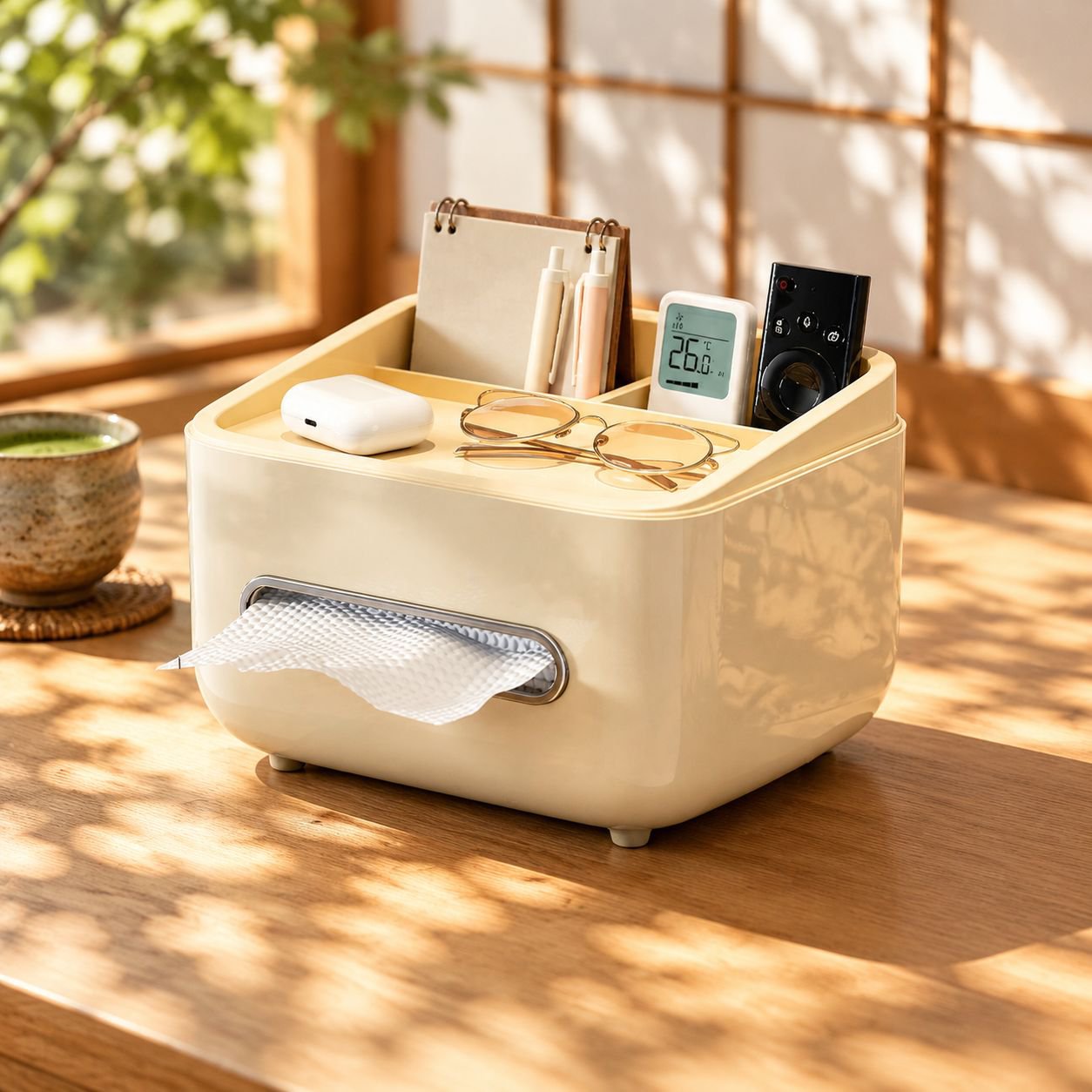 多機能リモコン収納付きティッシュケース