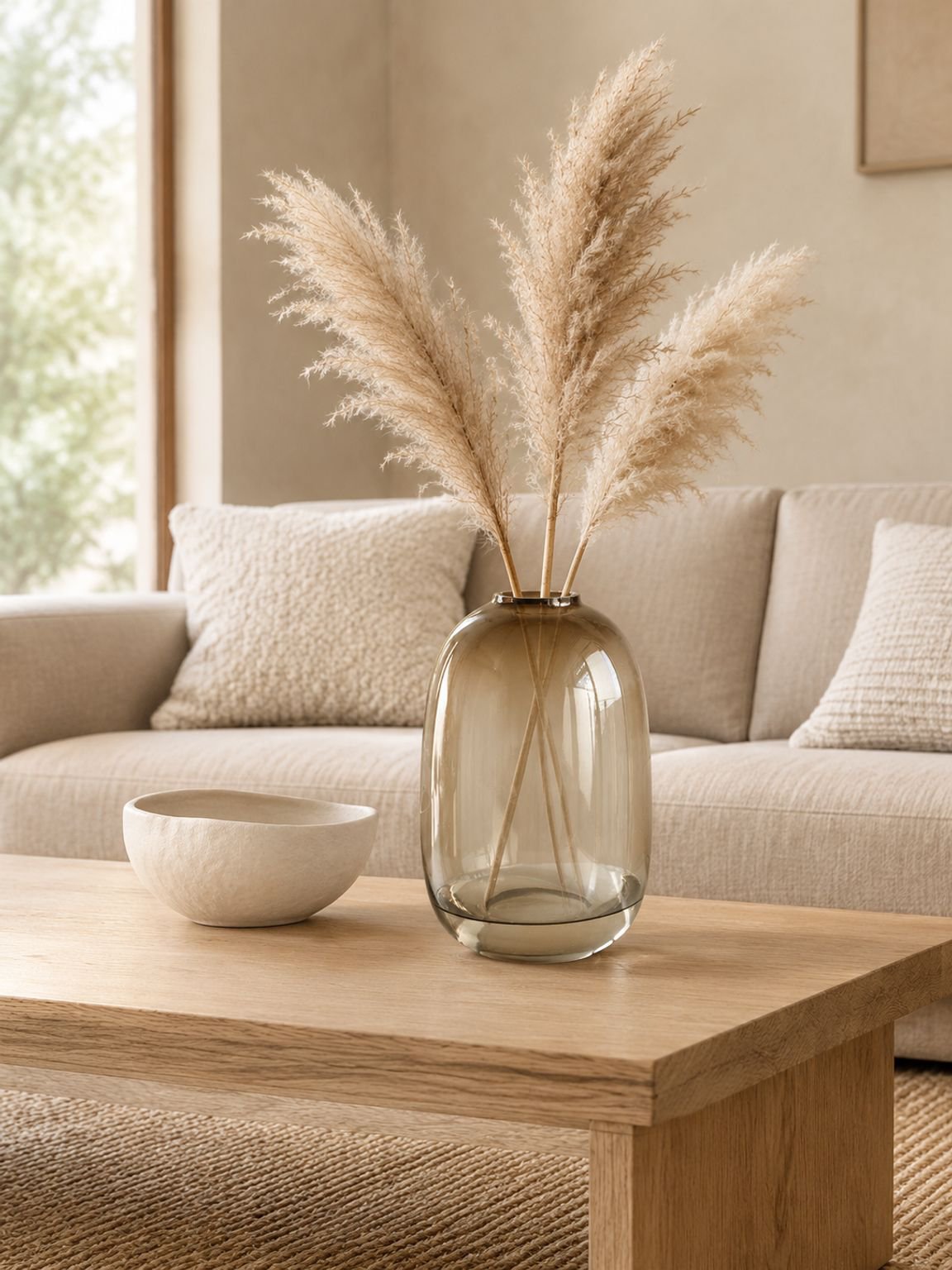 Large Belly Glass Floor Vase showcasing elegant entryway decor