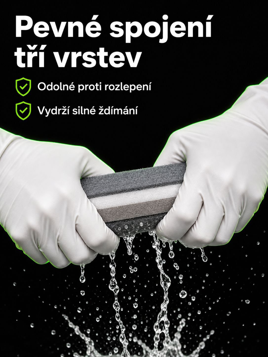 Efektivní čištění nádobí zesílenou houbičkou
