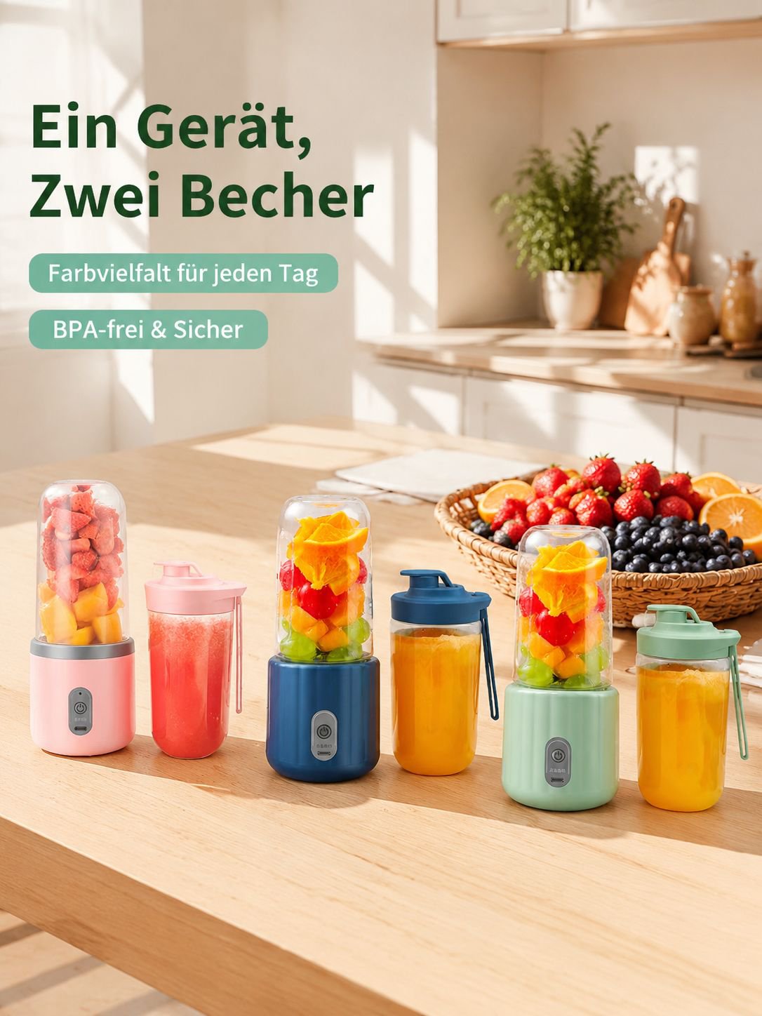 Multifunktionaler tragbarer Entsafter