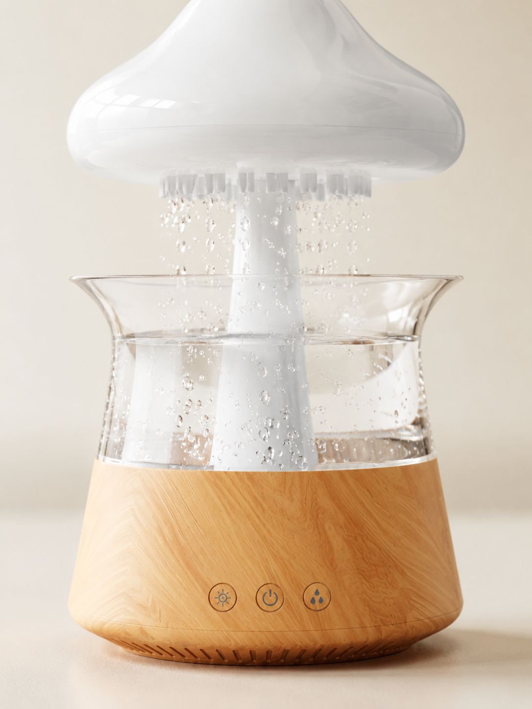 Diffuseur d'air en forme de champignon avec vapeur visible