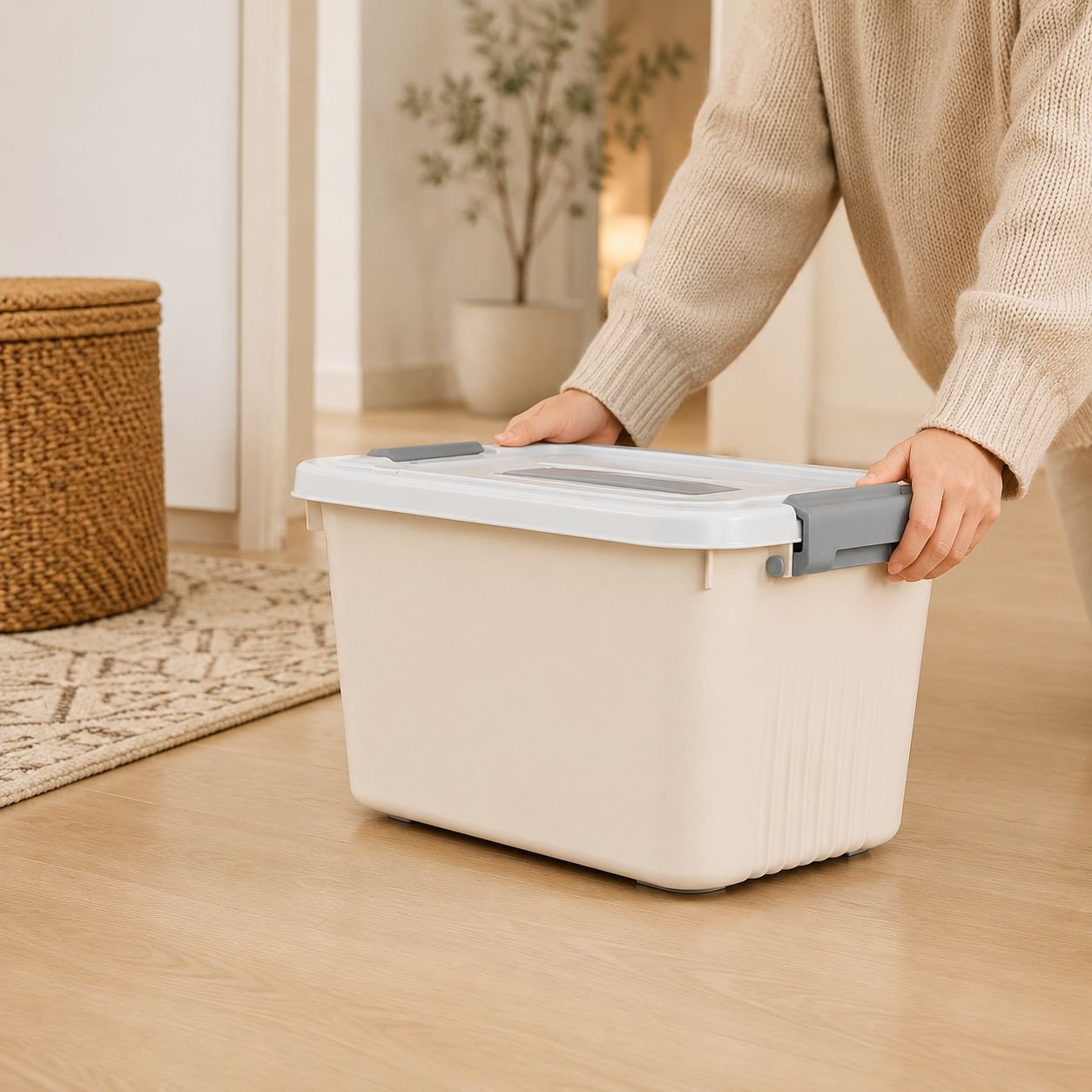 Multi-functional Wheeled Storage Box with Lid