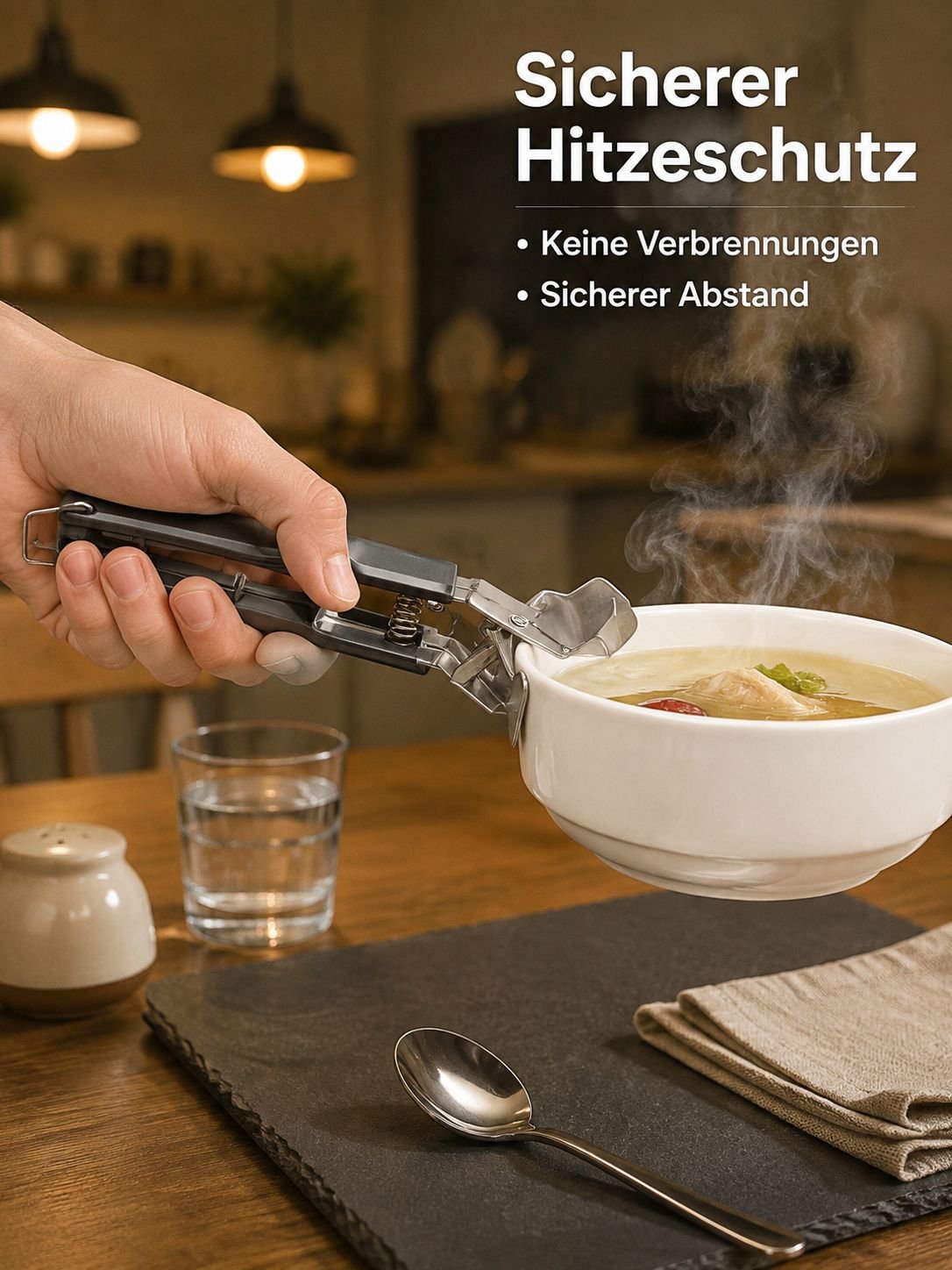 Multifunktionale Tellerzange für Dampfgarer