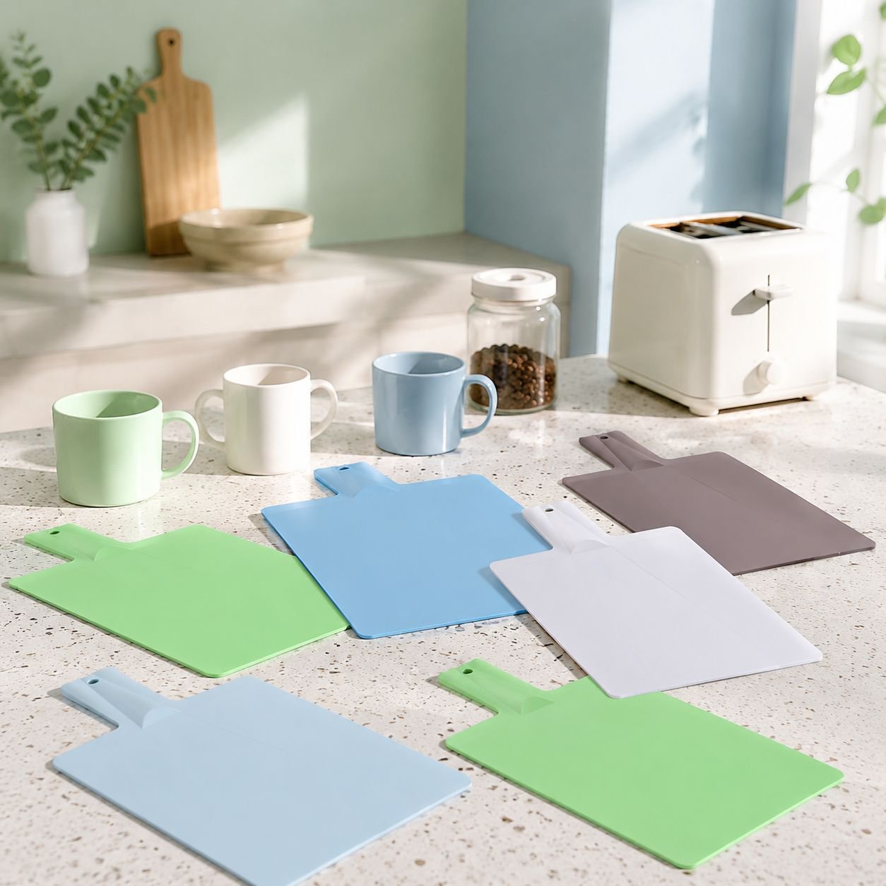 Non-slip double-sided plastic chopping board