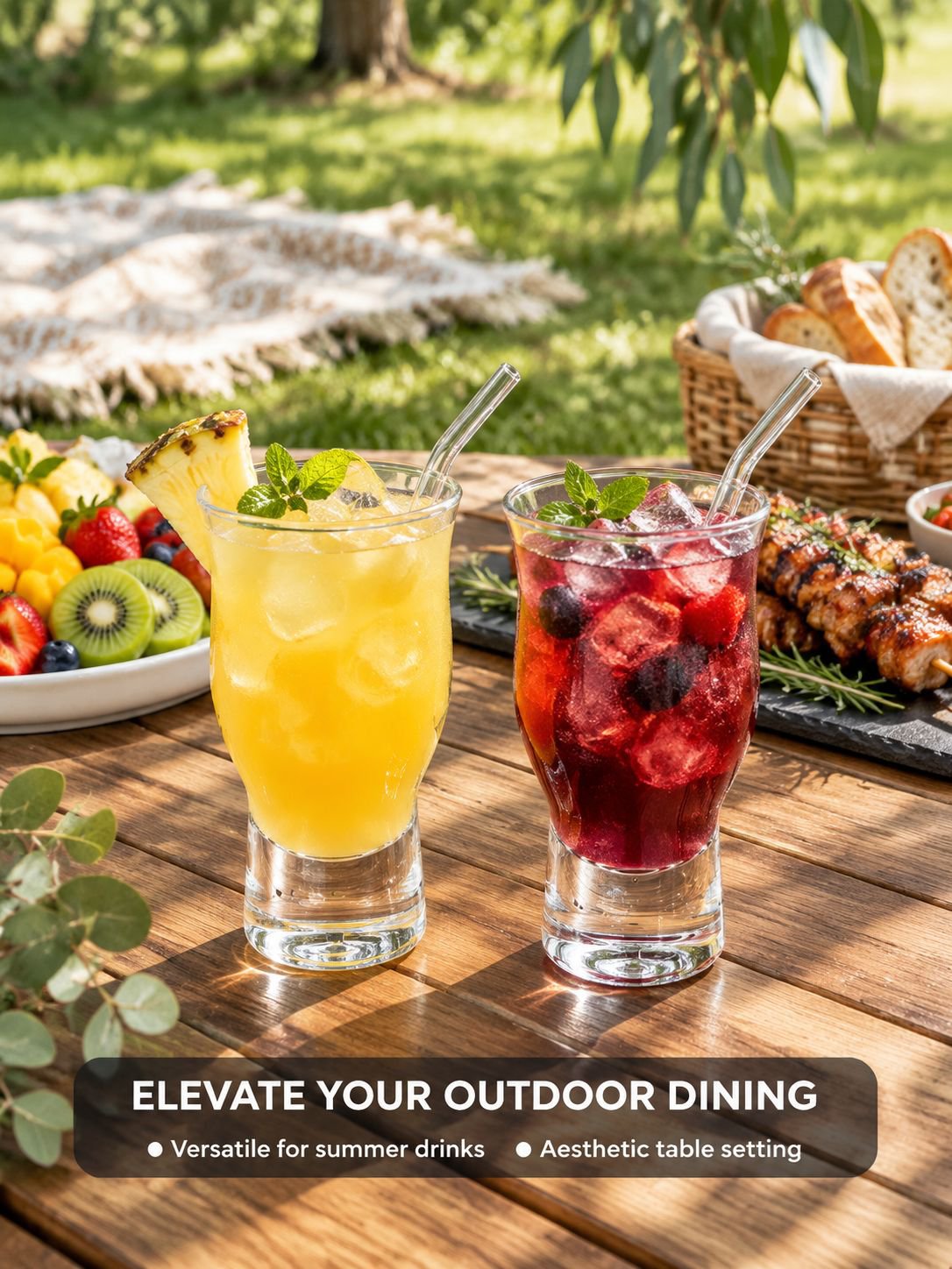 Elegant drinkware glass for beverages
