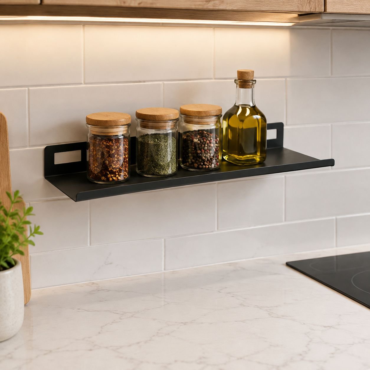 Easy install wall shelf for bedroom or kitchen