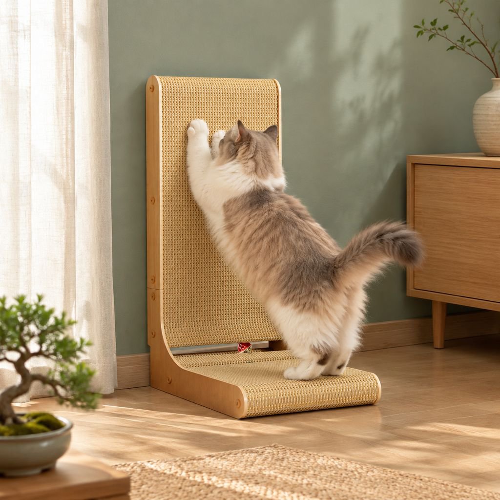 猫専用L字型スタンド爪とぎボード｜頑丈で使いやすい爪とぎ器