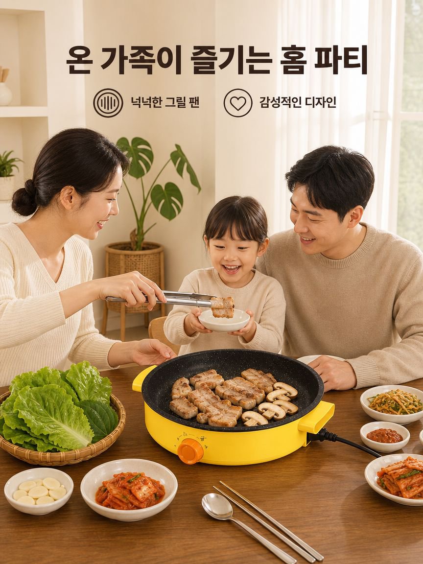 스마트 온도조절 전기 그릴