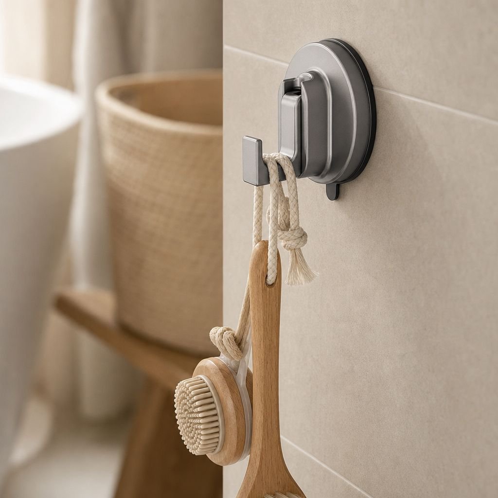 No-Trace Suction Cup Clothes Hook for Bathroom