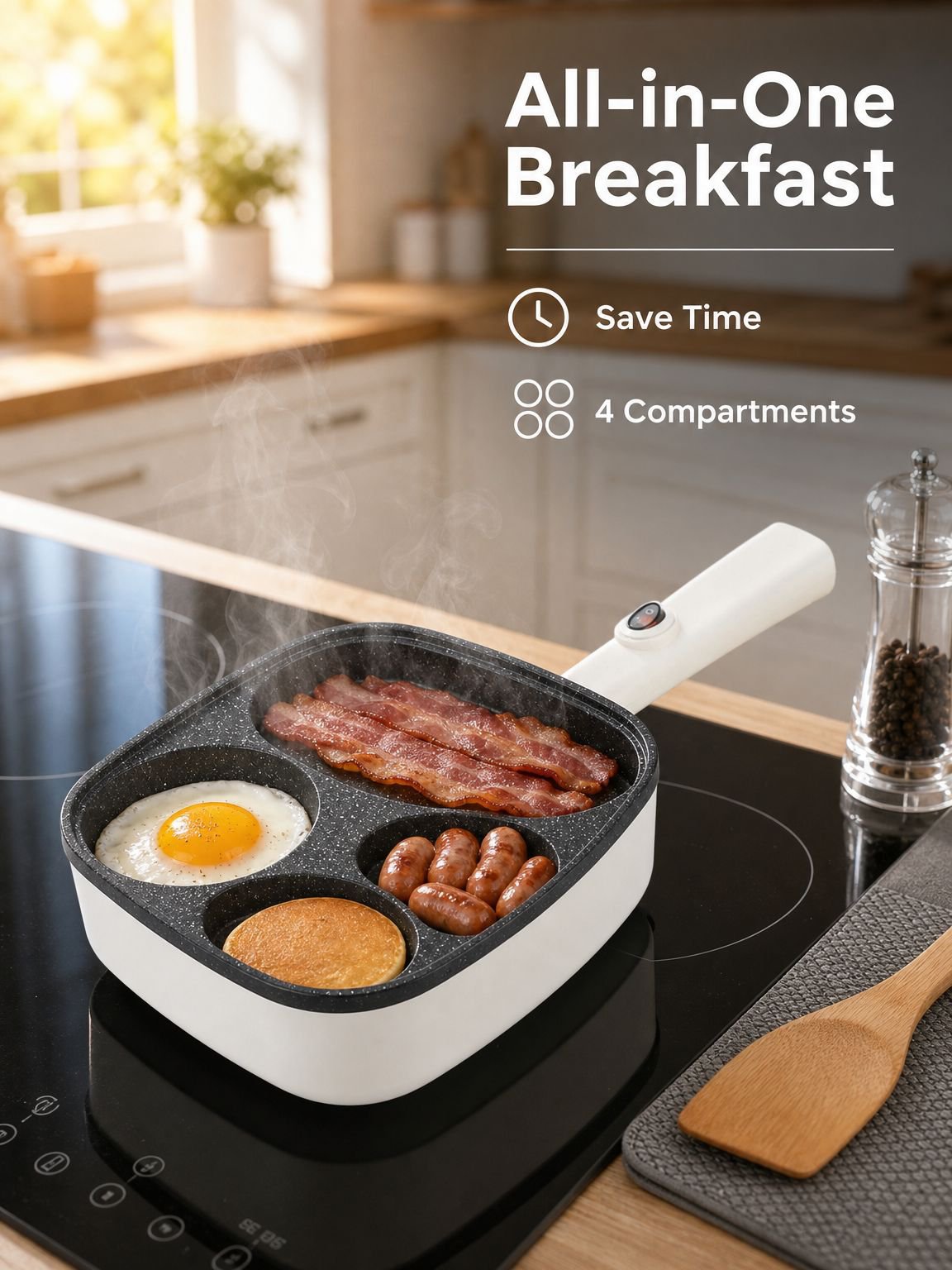 Four-hole non-stick frying pan