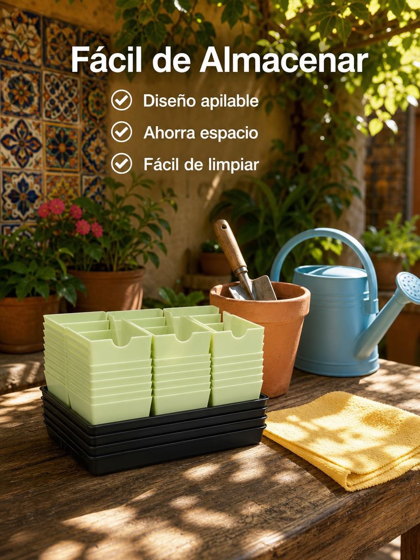 Bandeja de siembra de plástico reutilizable para jardinería