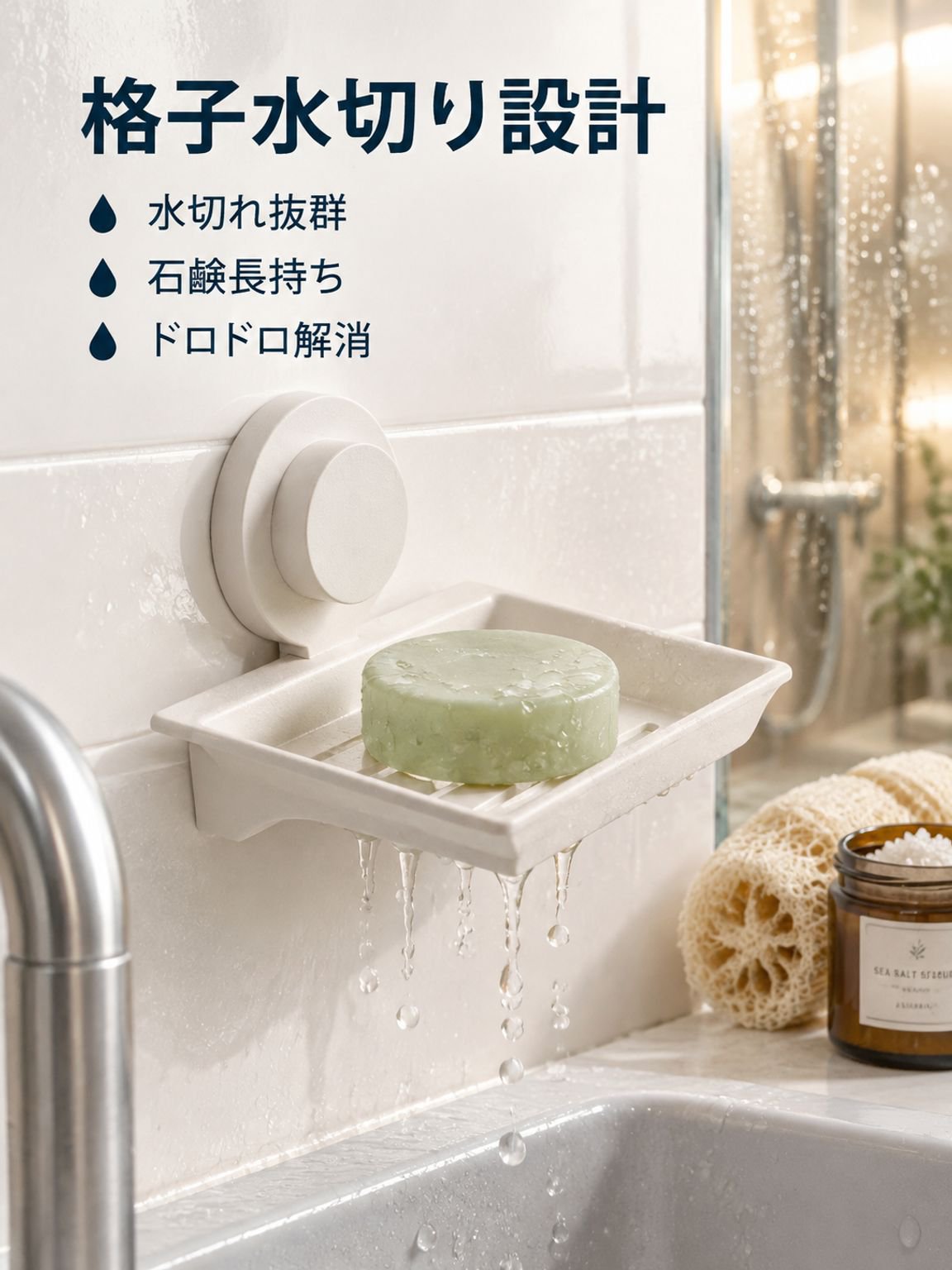 吸盤付きソープディッシュ