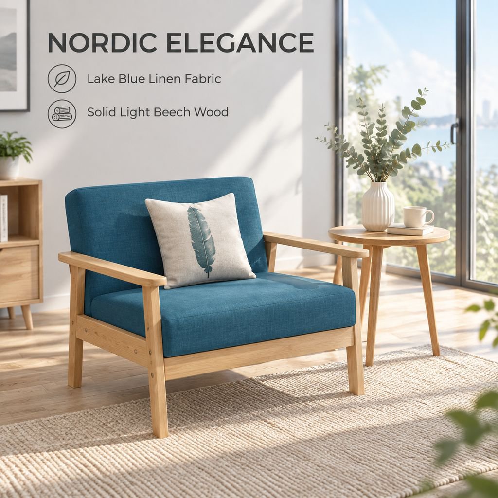 Modern Minimalist Fabric Armchair
