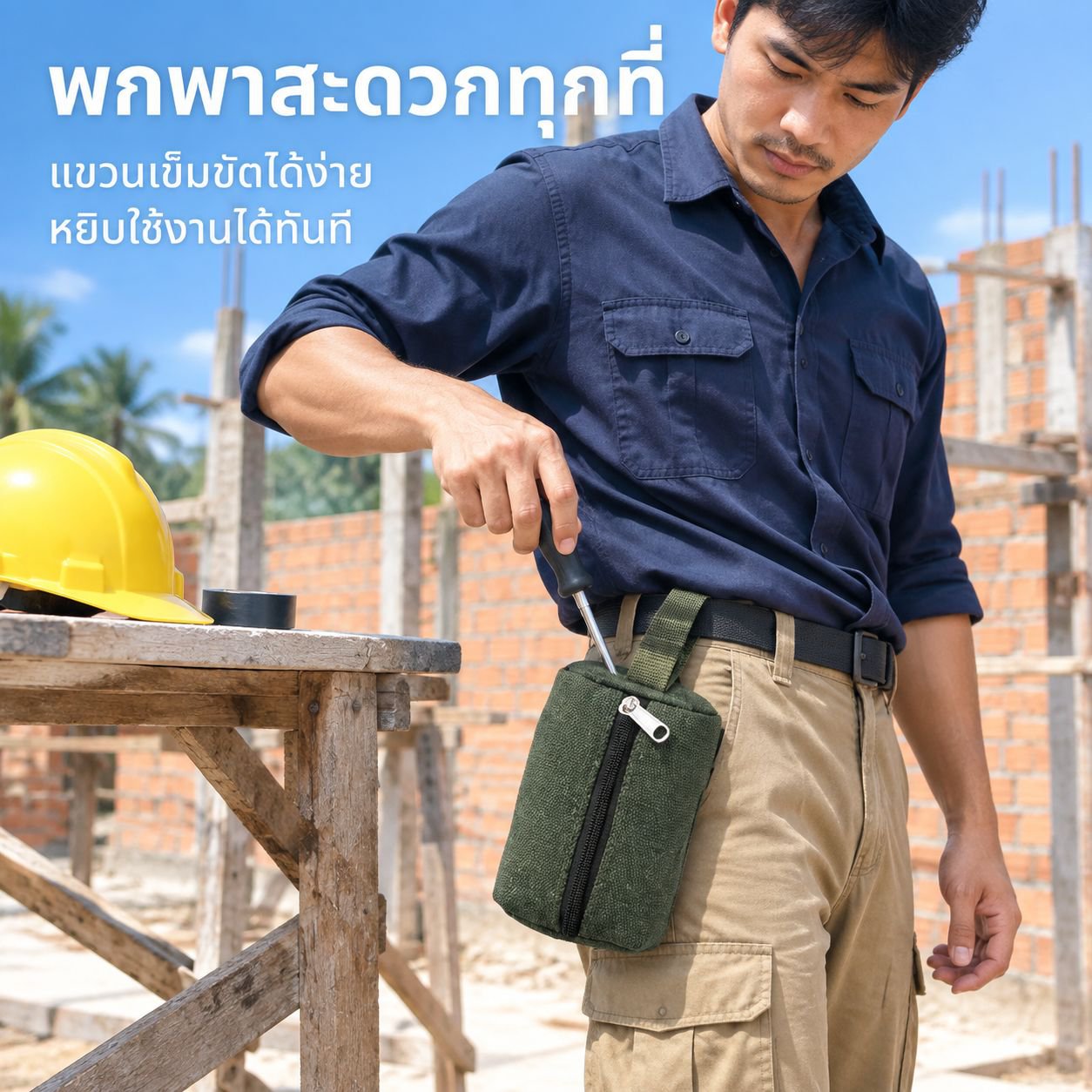กระเป๋าผ้าแคนวาสสำหรับใส่เครื่องมือช่าง ขนาดใหญ่ ทนทาน พร้อมหูหิ้ว