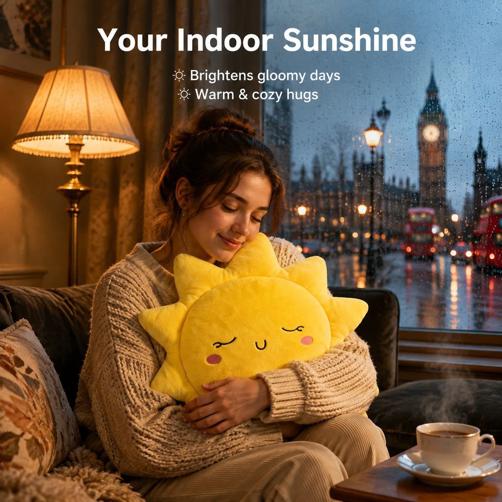 Cartoon Sun Throw Pillow for Sofa