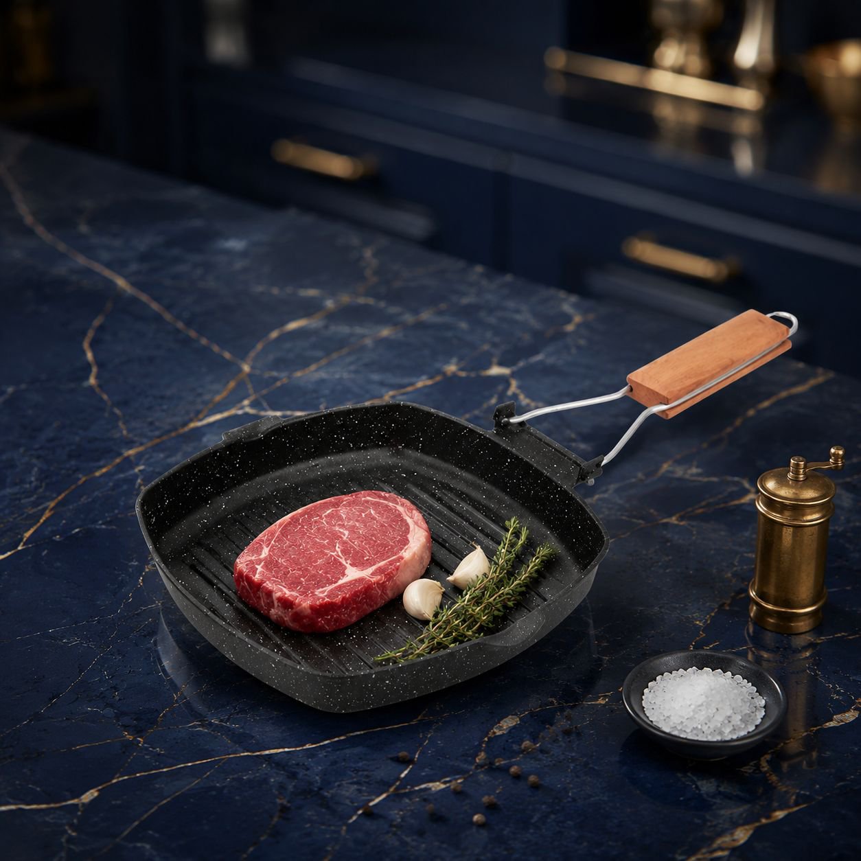 Poêle polyvalente pour cuisinière à induction et à gaz