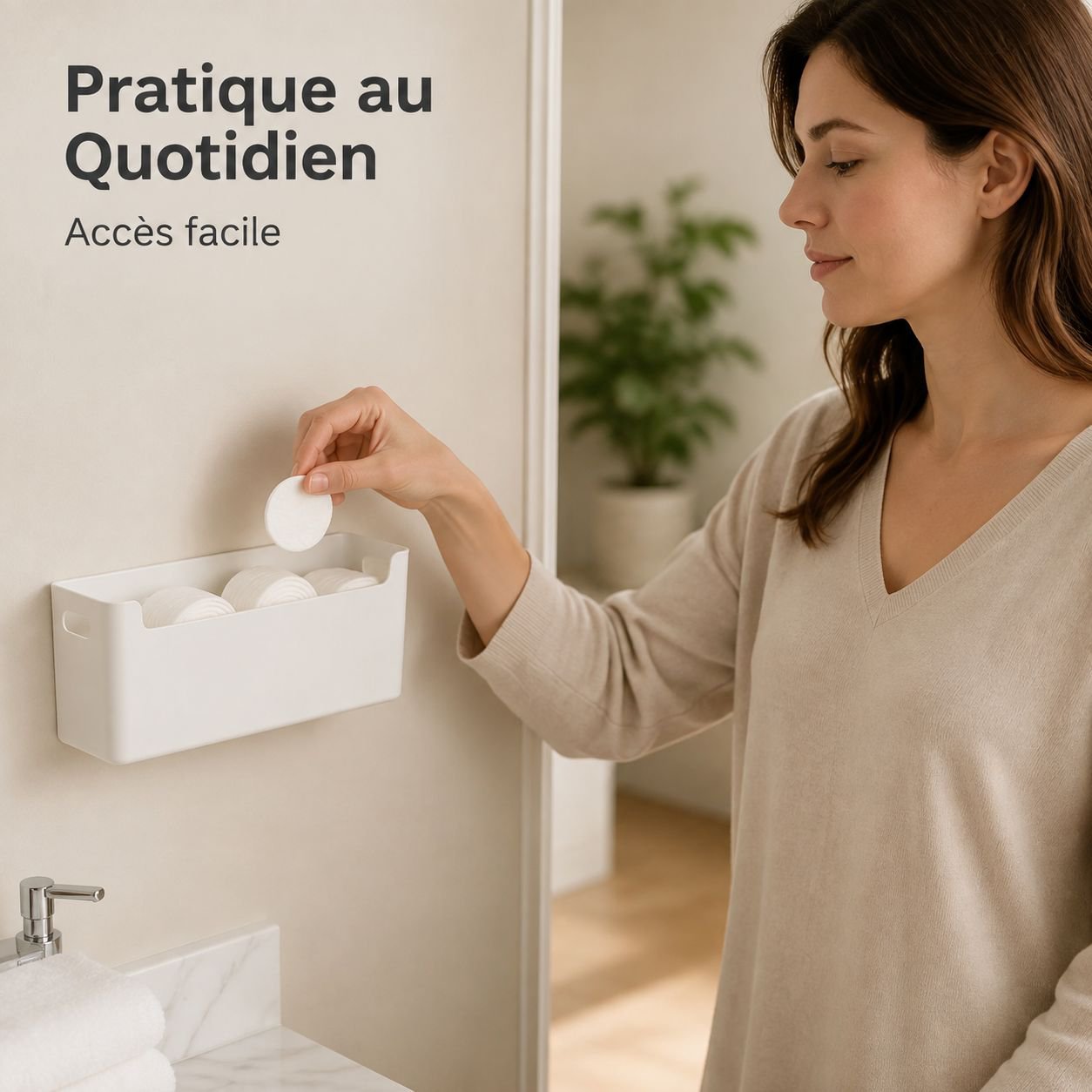 Boîte de rangement murale simple pour salle de bain