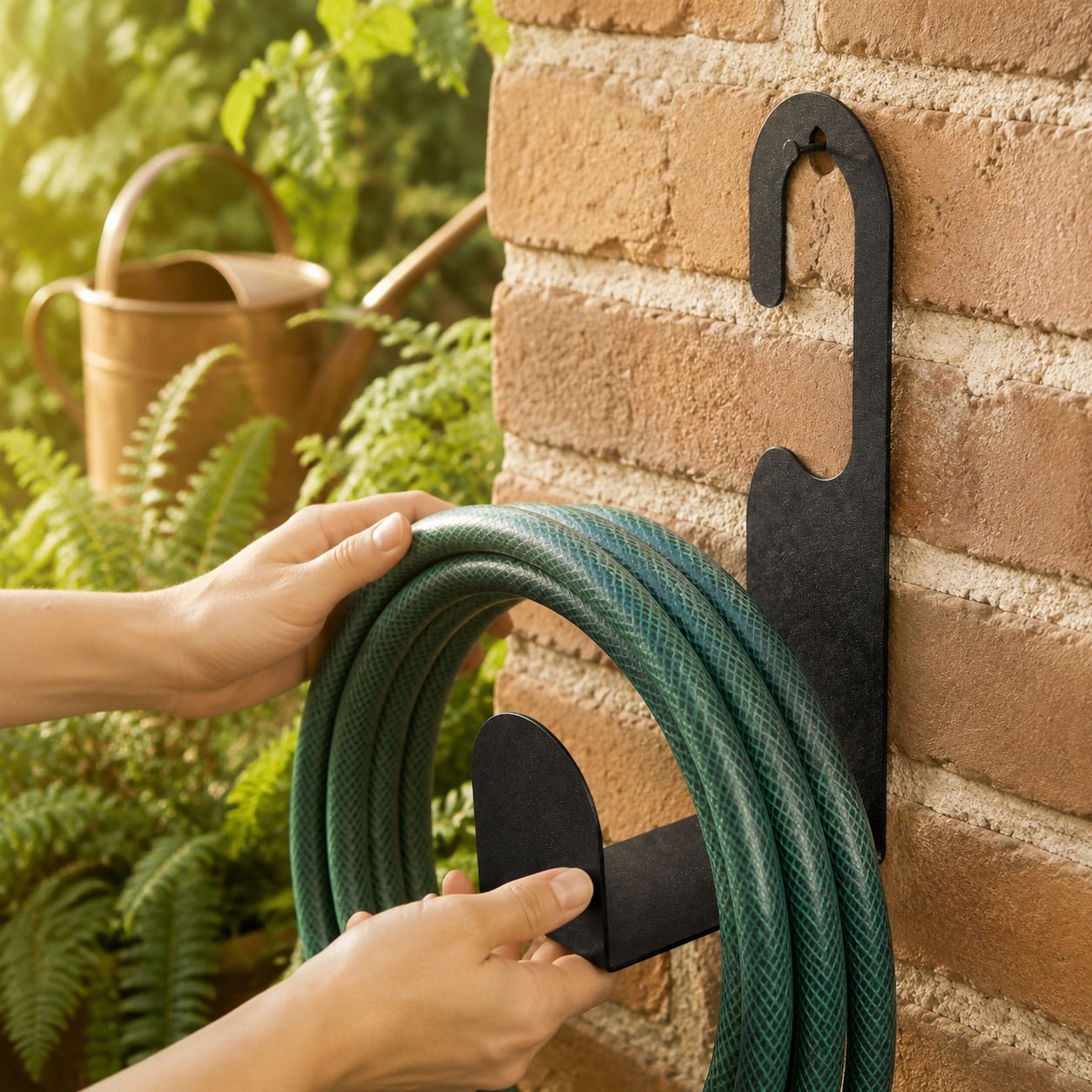 Porte-tuyau élégant pour organisation de jardin