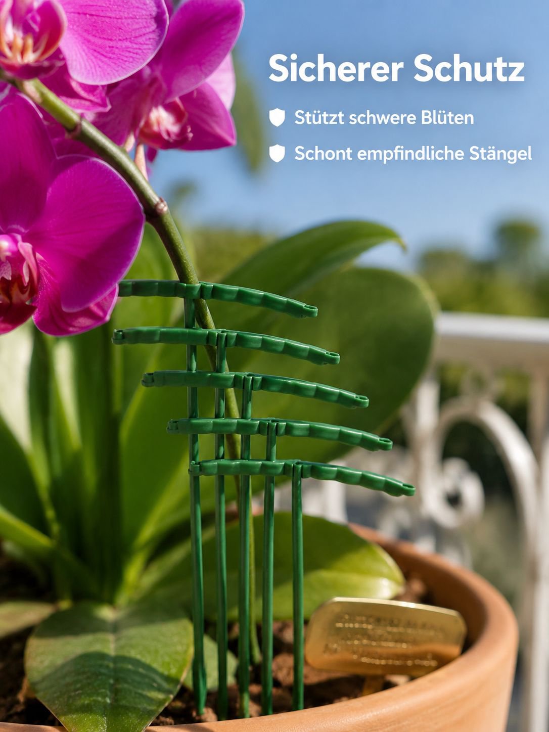Orchideenhalterung, Fallschutz, Klettergestell, Gartenbedarf, Blumenpflanze, spezielle Stützstange, 