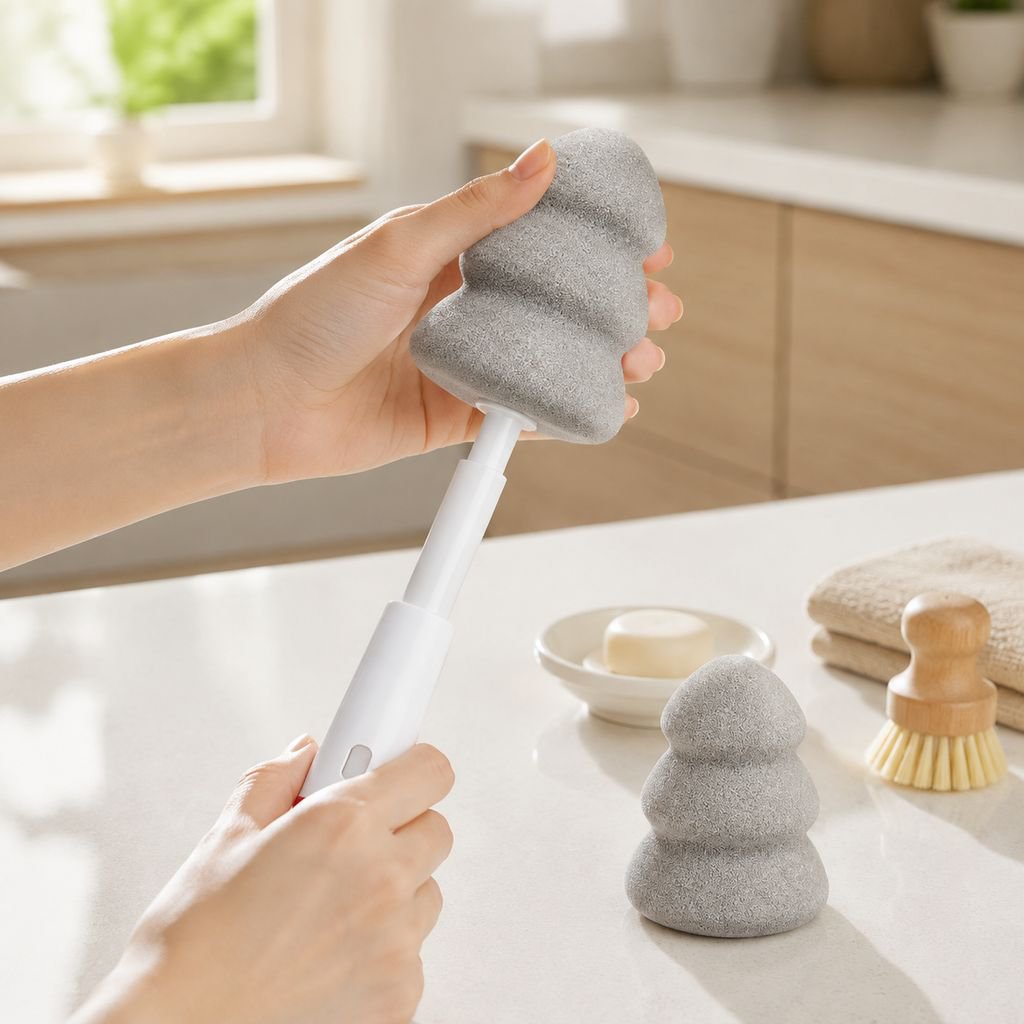 Bristle detail of antibacterial cup cleaning brush