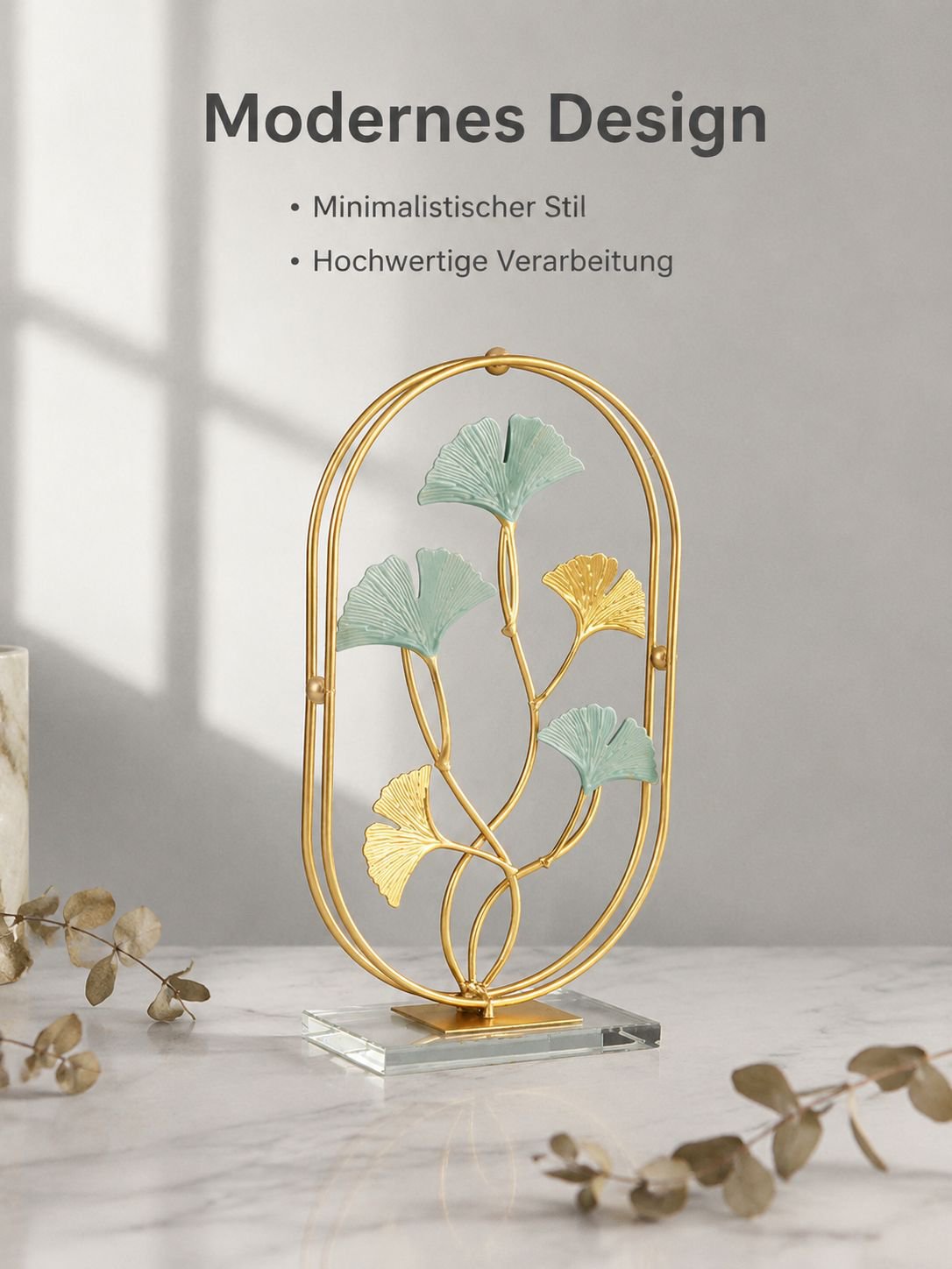 Eisenkunst Ginkgo-Blatt Wanddekoration