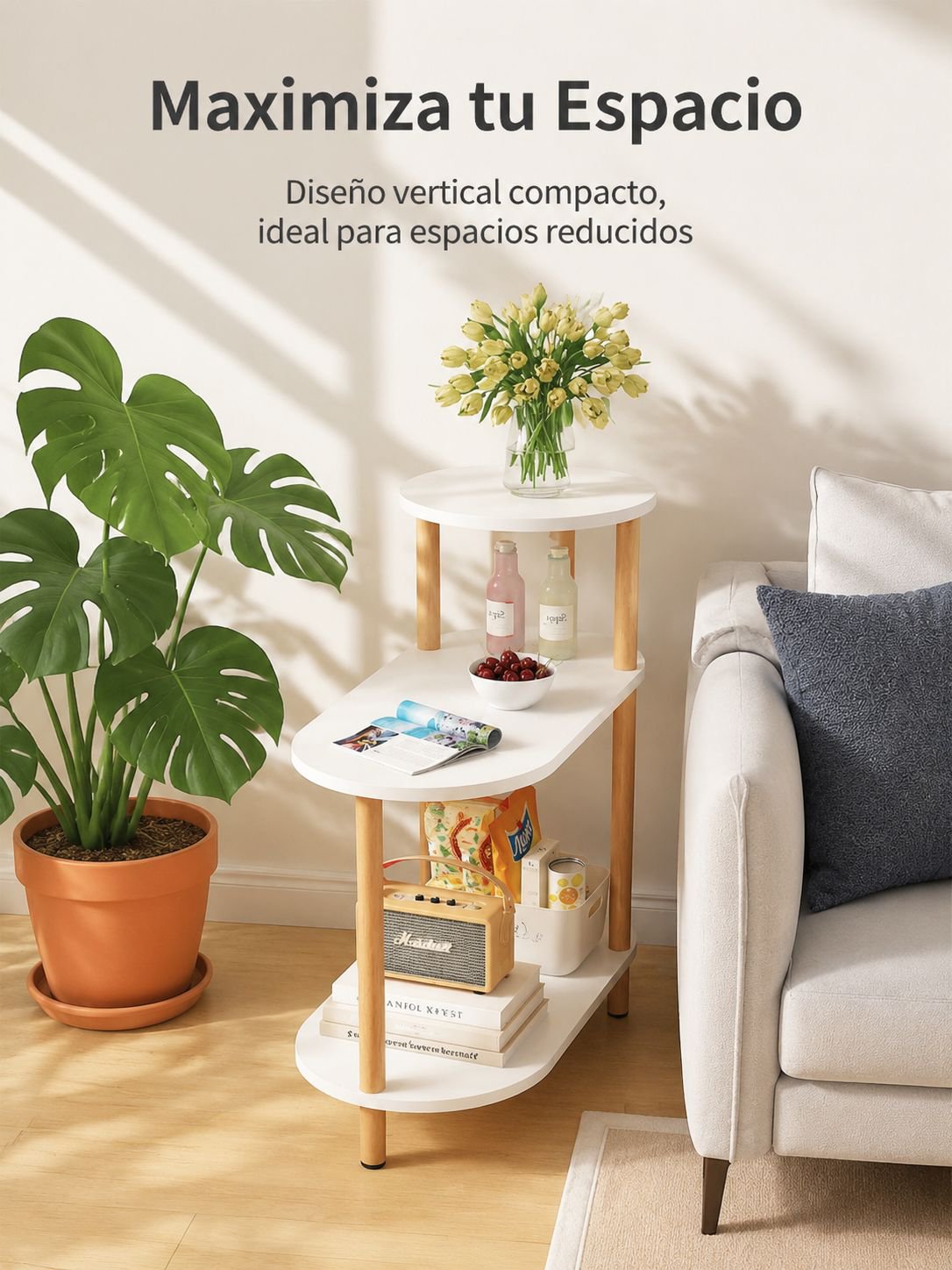 Mesa auxiliar multifuncional para recámara
