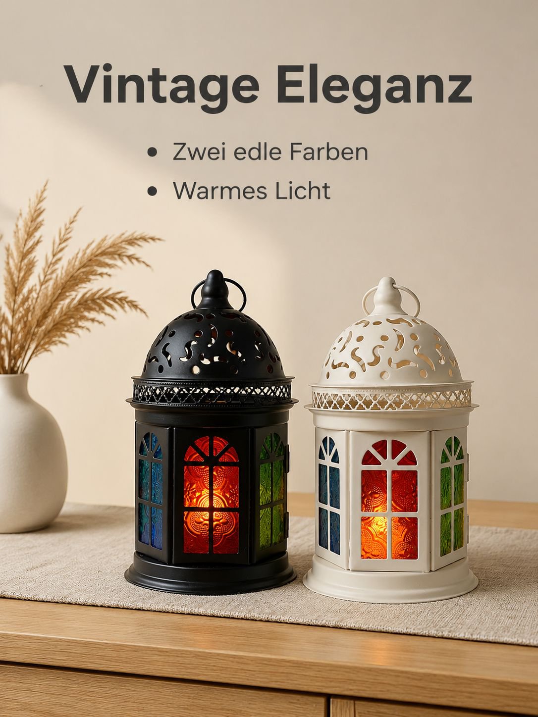 Marokkanischer Stil bunter Glas Eisen Kerzenhalter Duftkerzen Dekoration