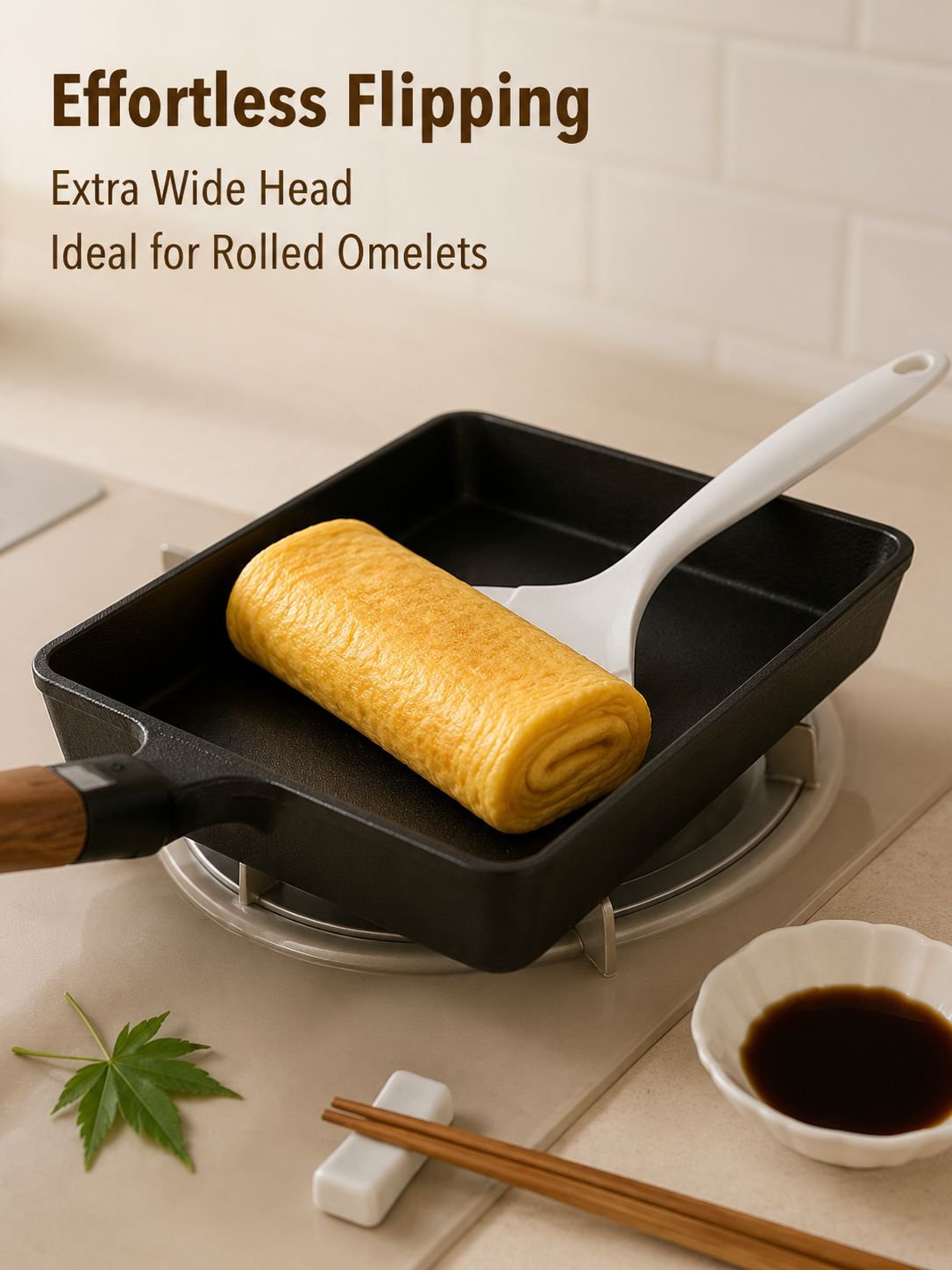 Wide Mouth Non-stick Silicone Tamagoyaki Spatula