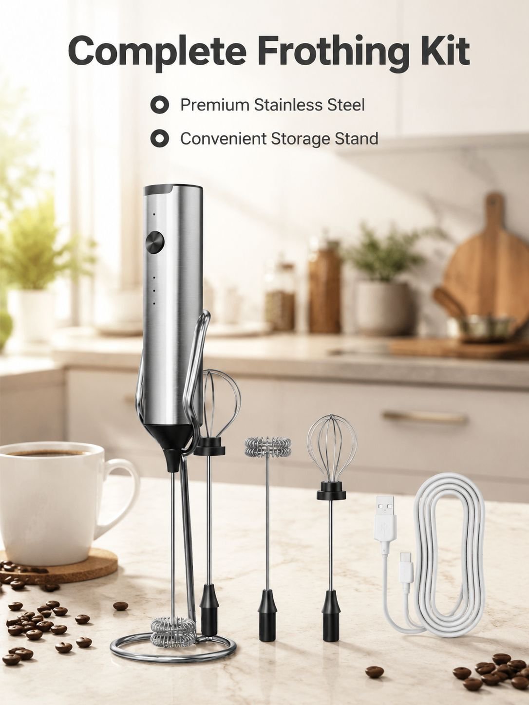 New Portable DIY Coffee & Milk Frothing Smart Electric Milk Frother