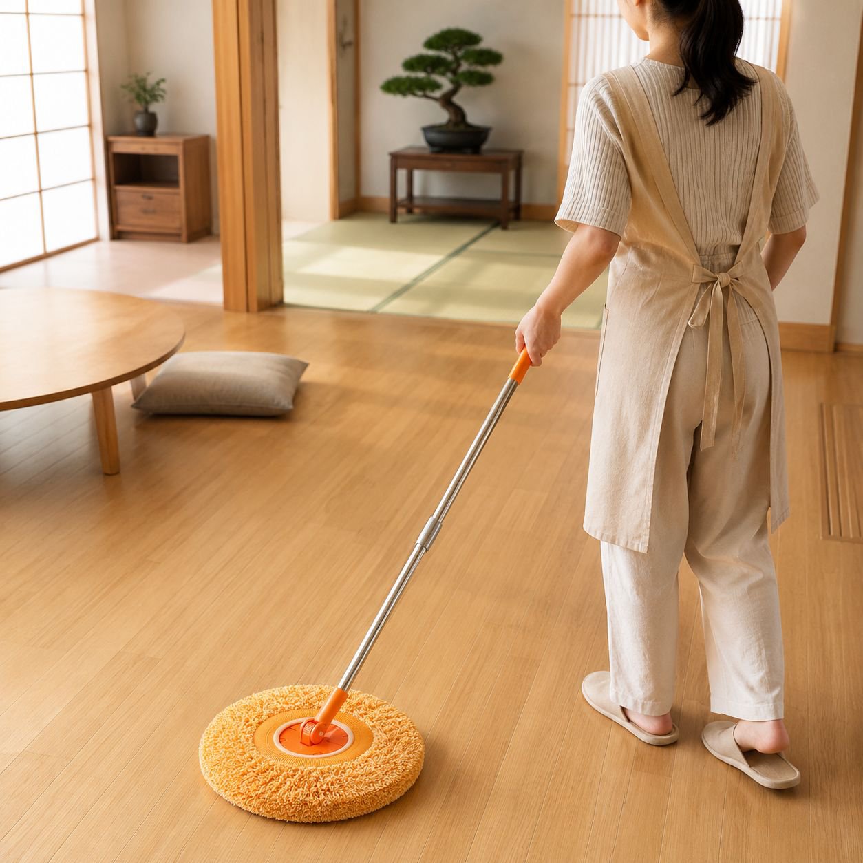 折りたたみモップの収納イメージ