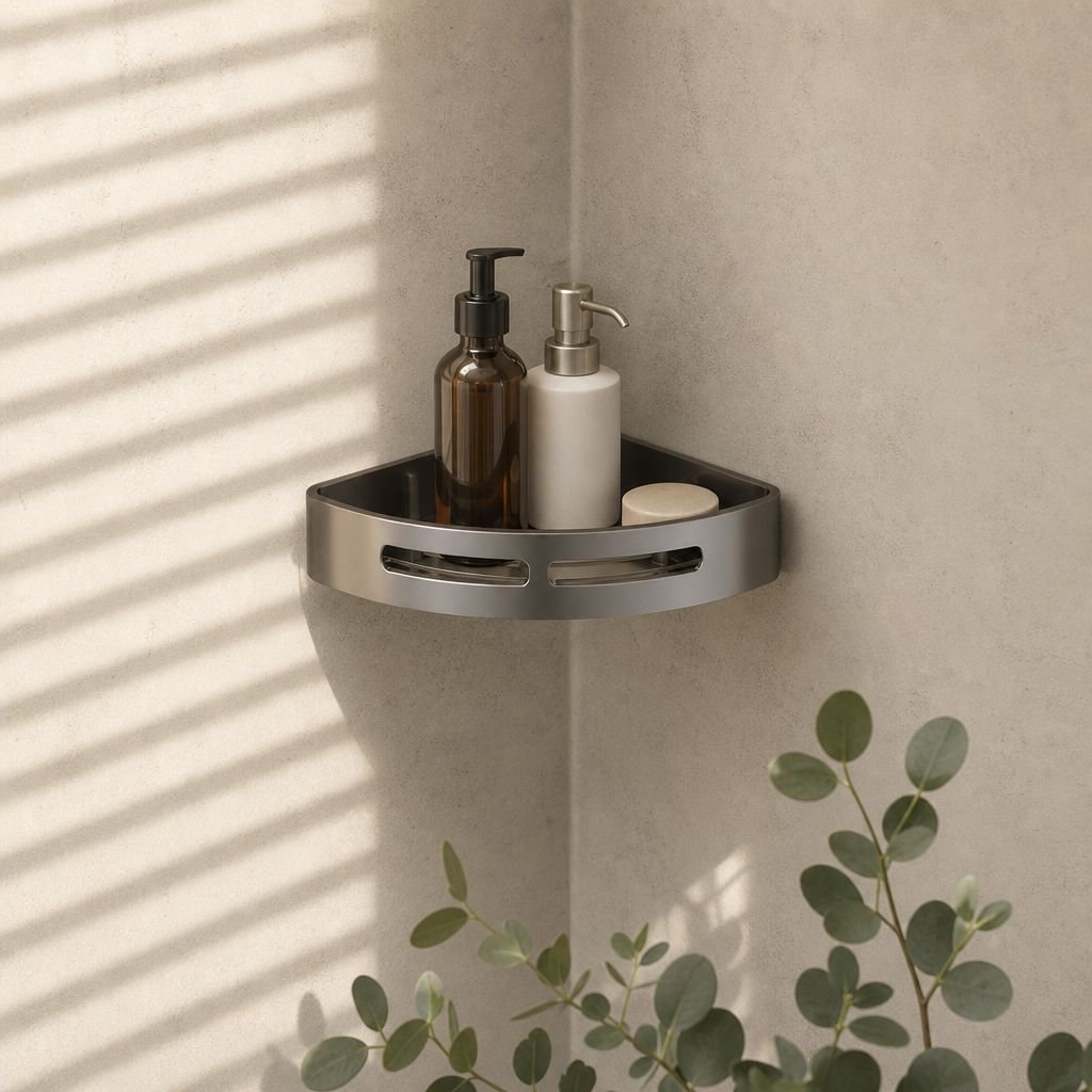 Étagère d’angle pour salle de bain