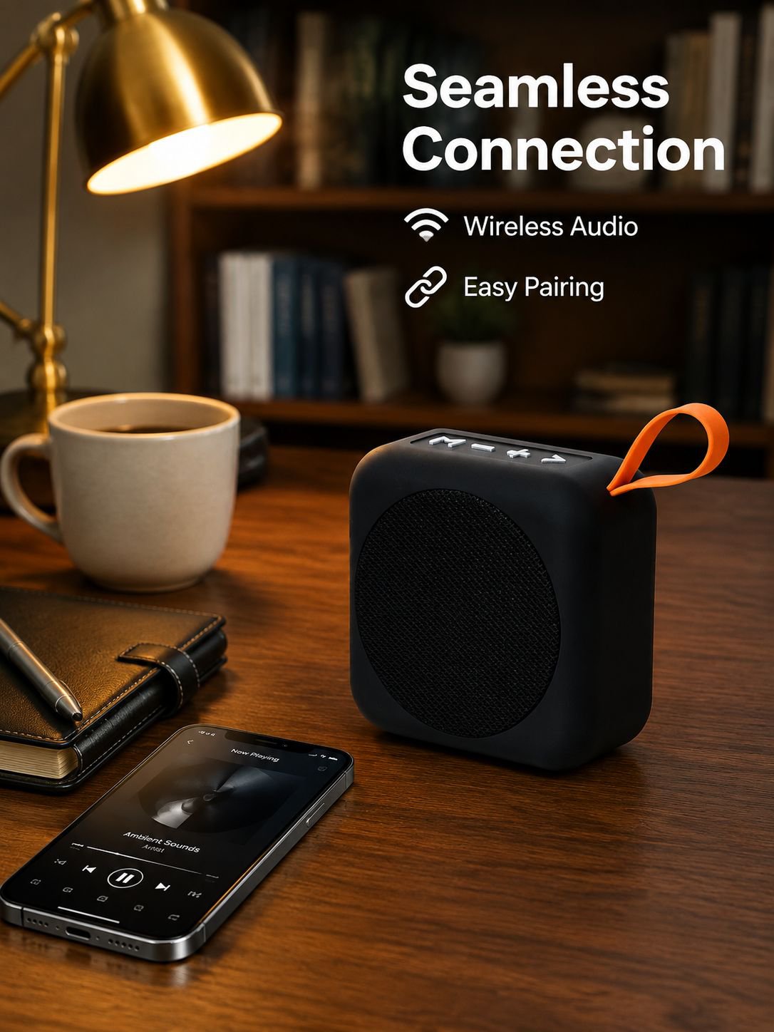 Portable Square Bluetooth Speaker, Outdoor Waterproof Mini Fabric Speaker with Handle