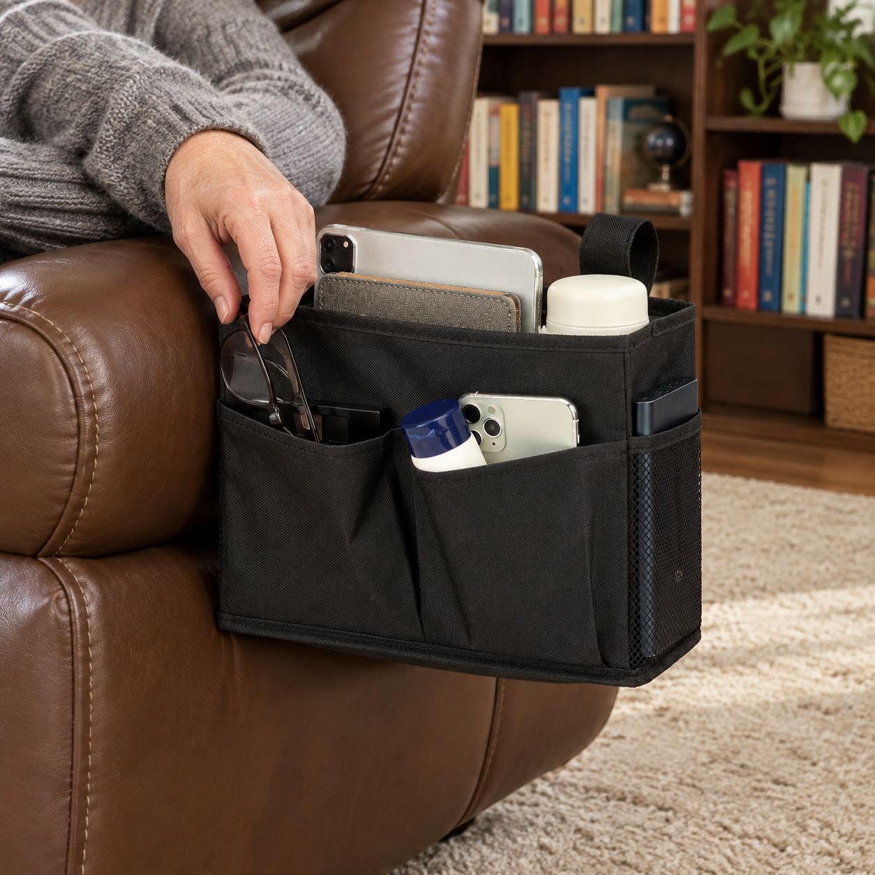 Multi-Pocket Organizer for Sofa Chair, Designed for Elderly and Strollers