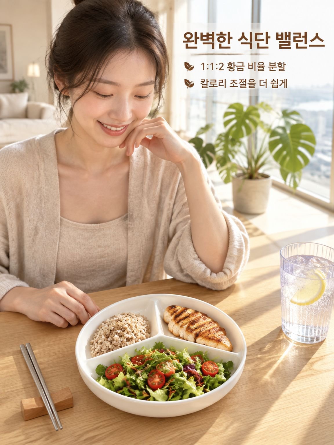 가정용 심플 삼분할 도자기 밥접시 찜접시