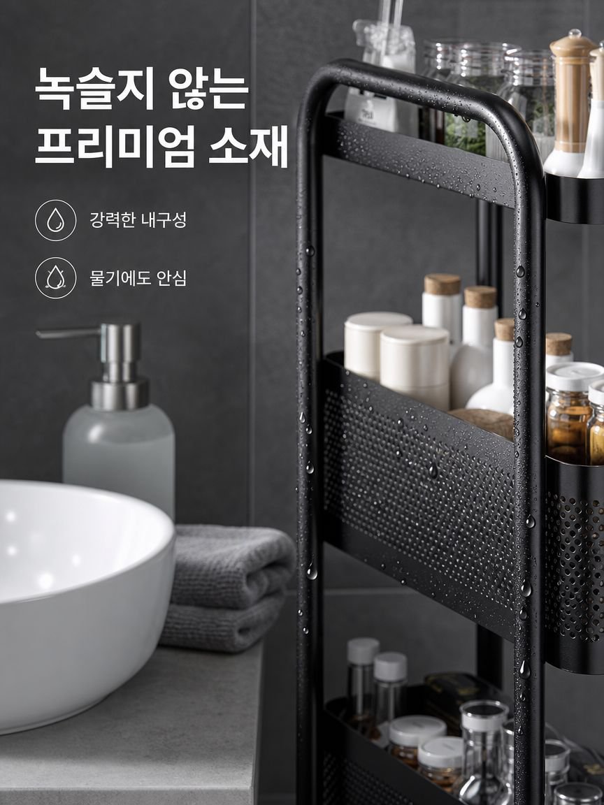 선반 틈새 주방 다용도 냉장고 틈새 수납장 야채 바구니 좁은 화장실 이동 카트
