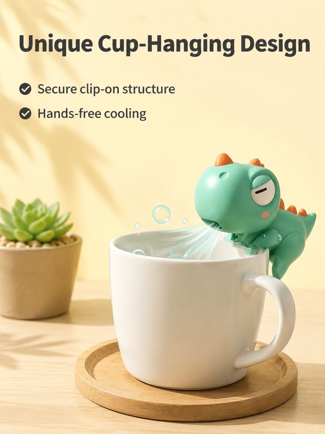 Multifunctional hanging cup mini fan, a great tool for cooling baby food, a portable neck-hanging mi
