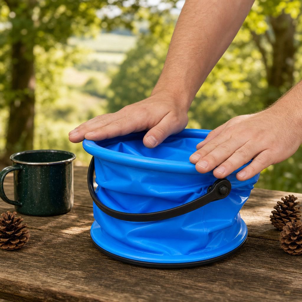 Portable water bucket for hiking and travel